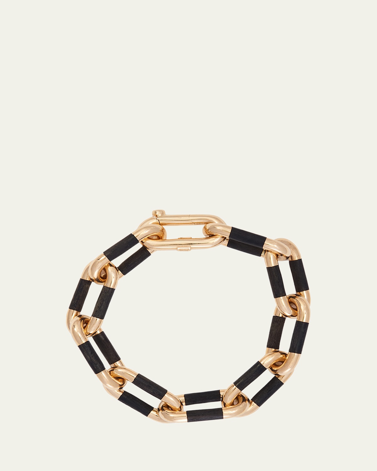 Sidney Garber 18K Yellow Gold Ebony Oval Link Bracelet