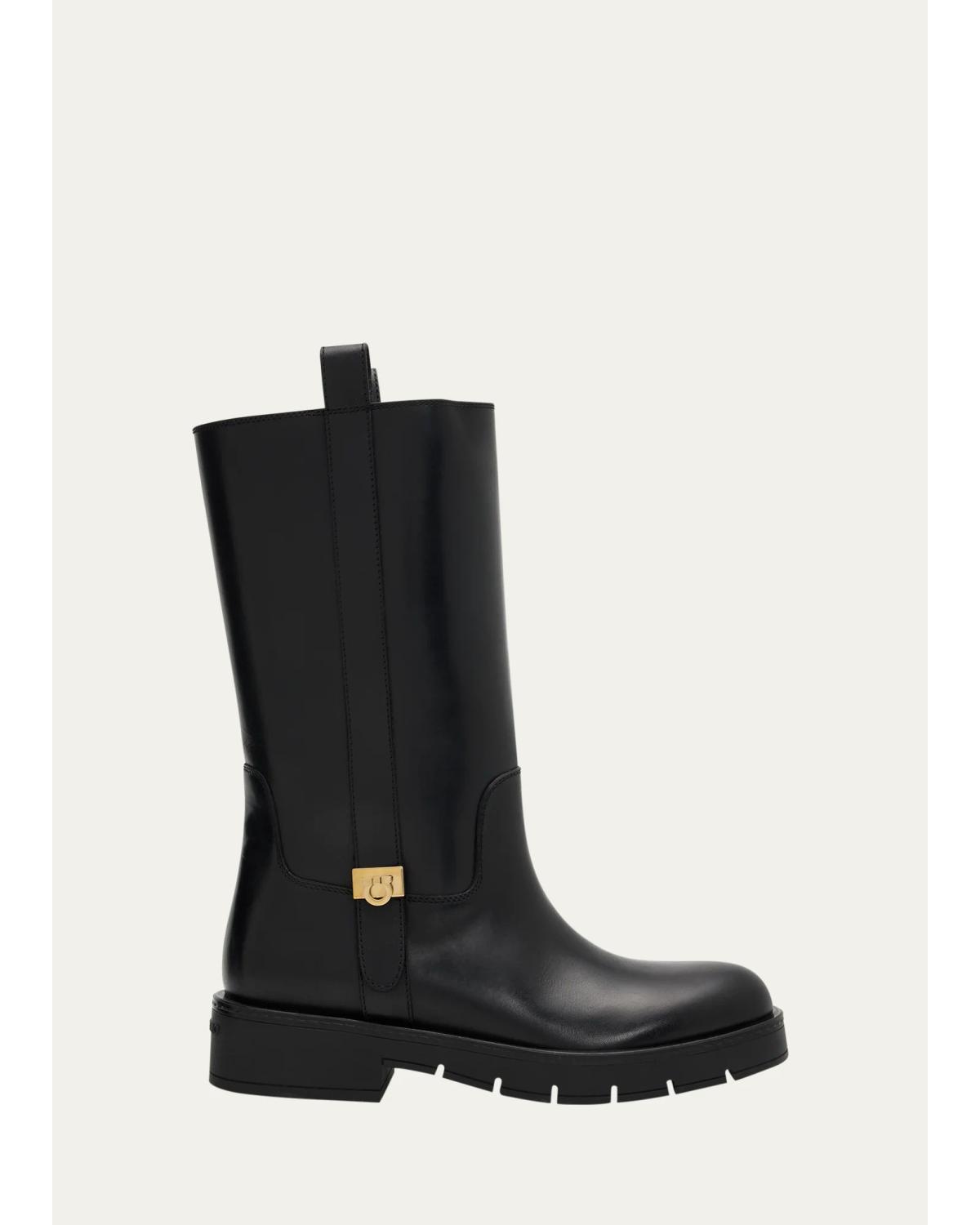 Nyves Leather Mid-Calf Boots