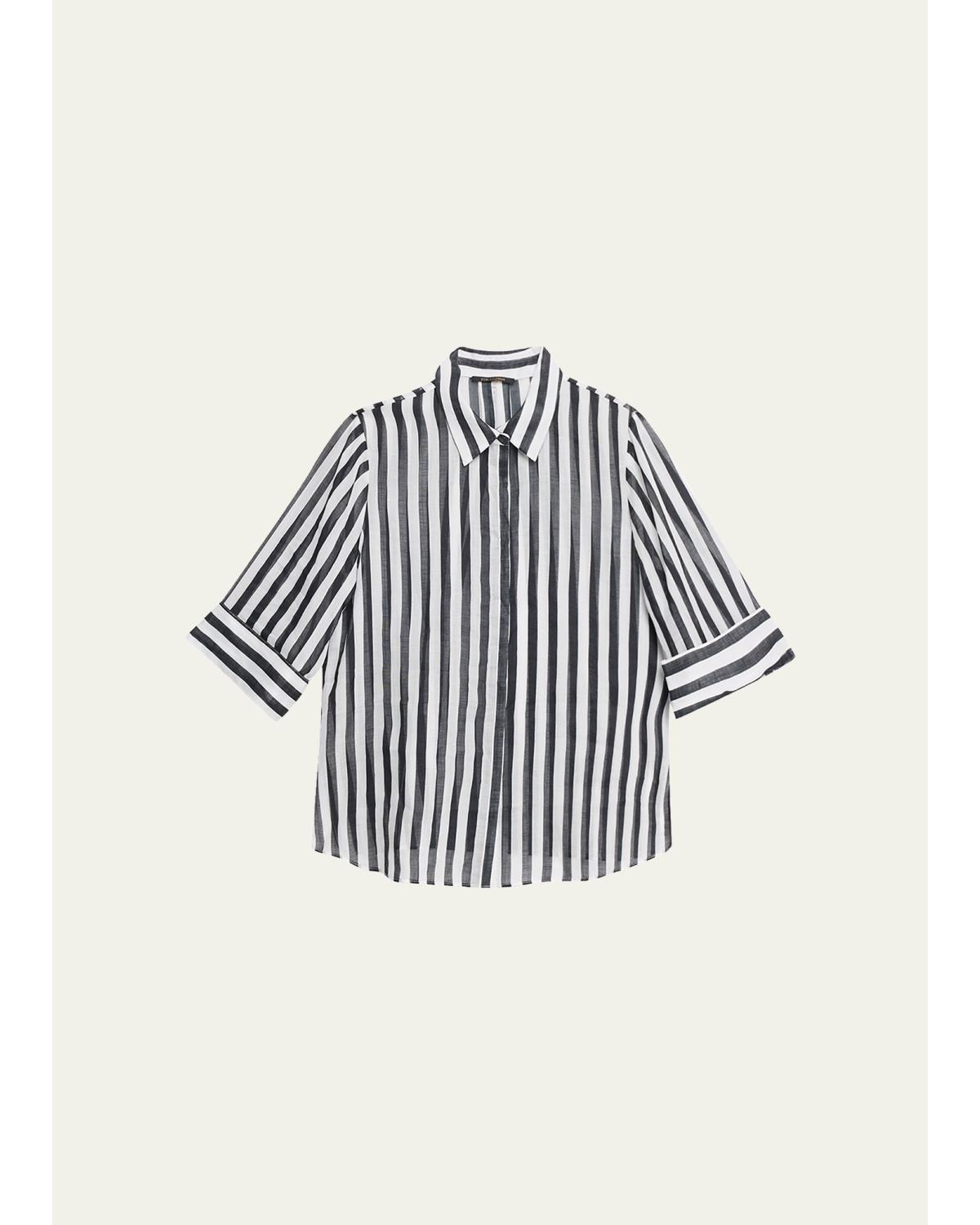 Jolie Striped Cotton Blouse
