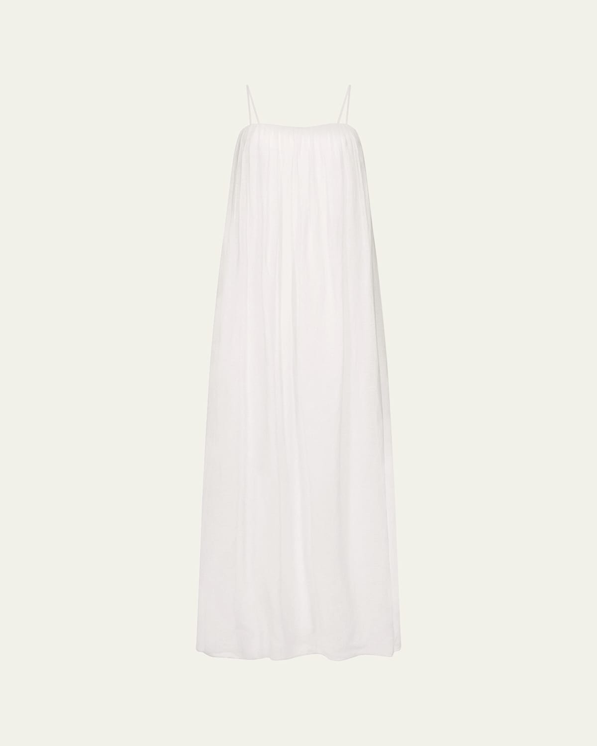 Twp Shirred Column Maxi Dress In White