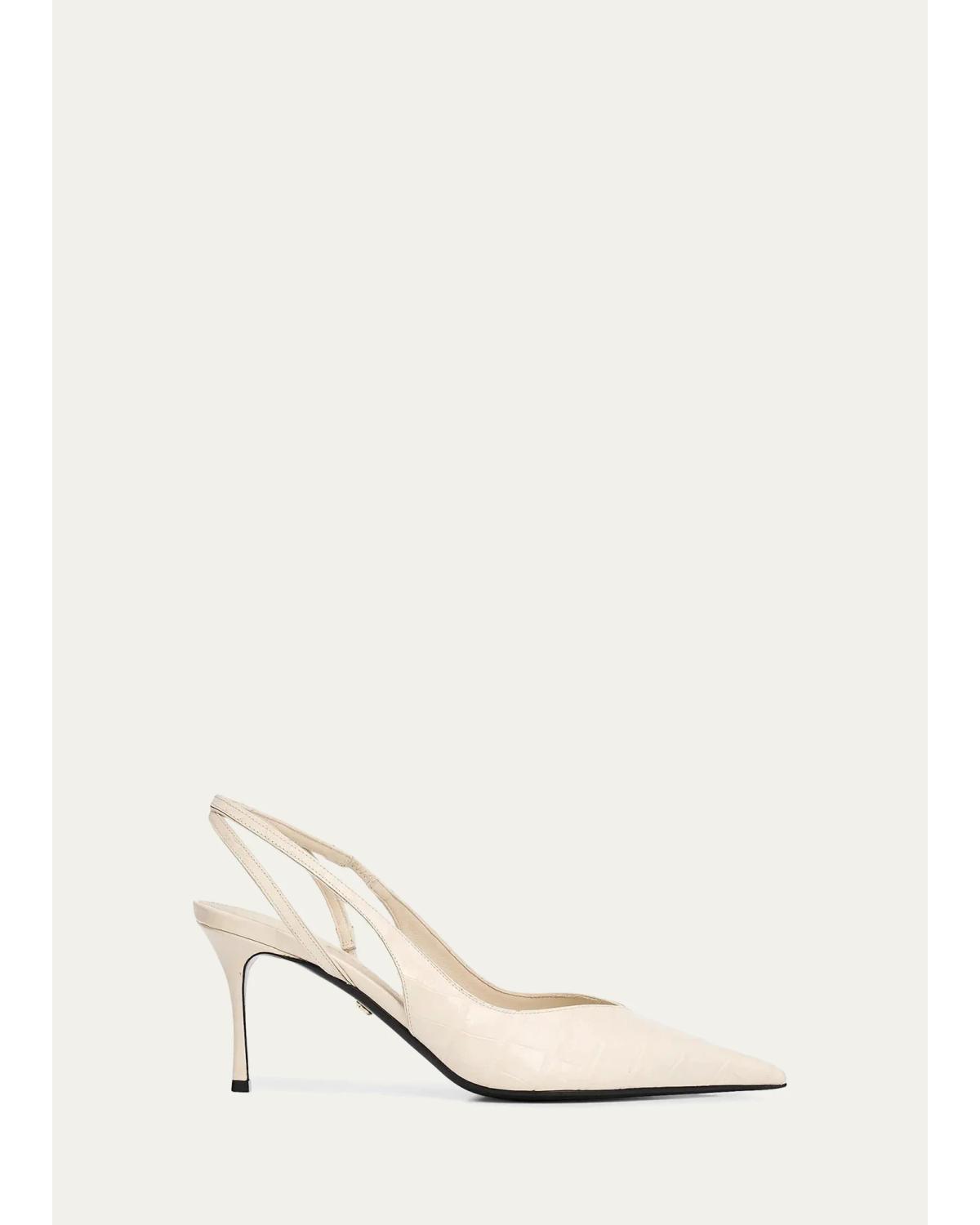 Dafne 70Mm Croc-Embossed Slingback