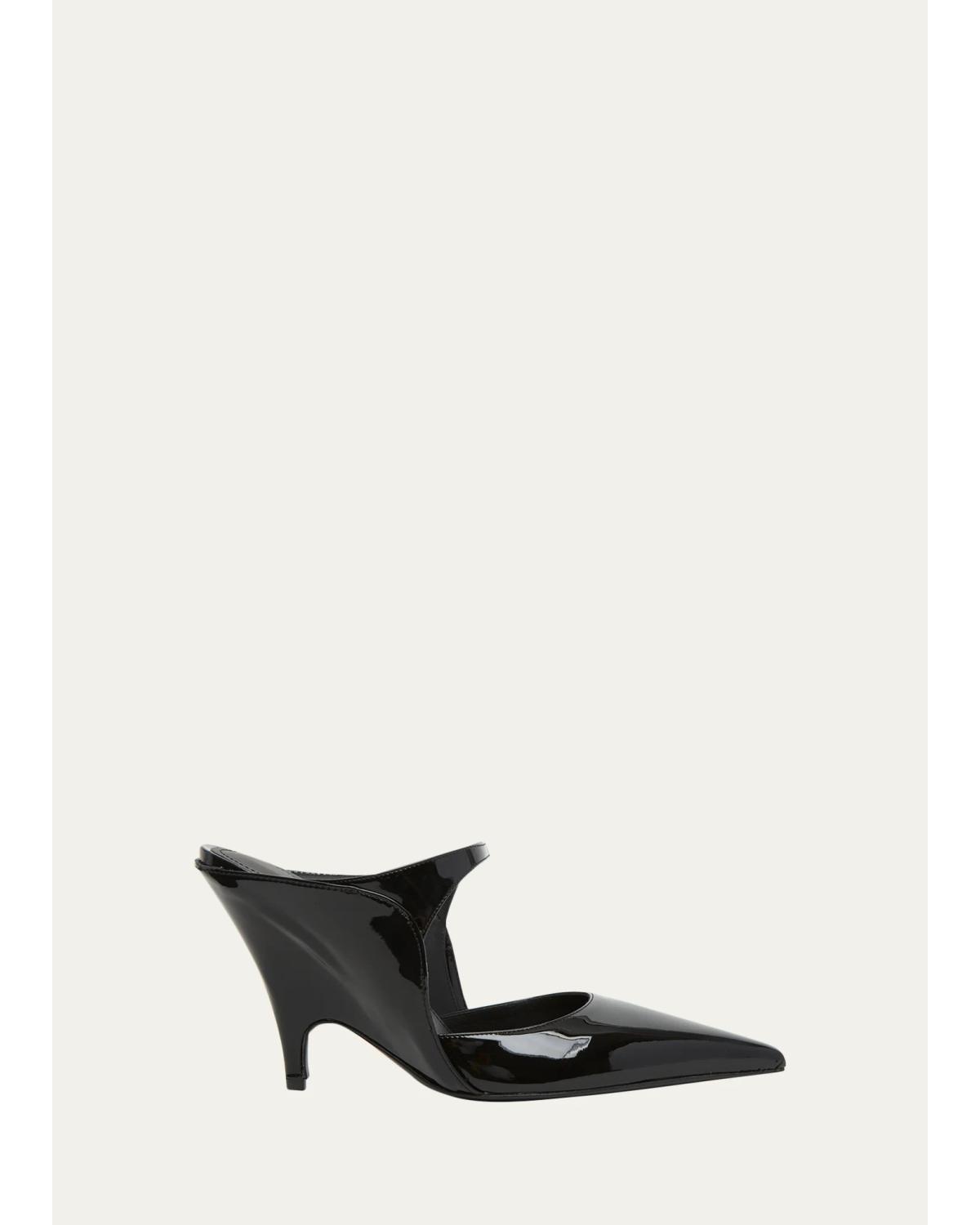 95Mm Jasir Patent Leather Mule Pumps