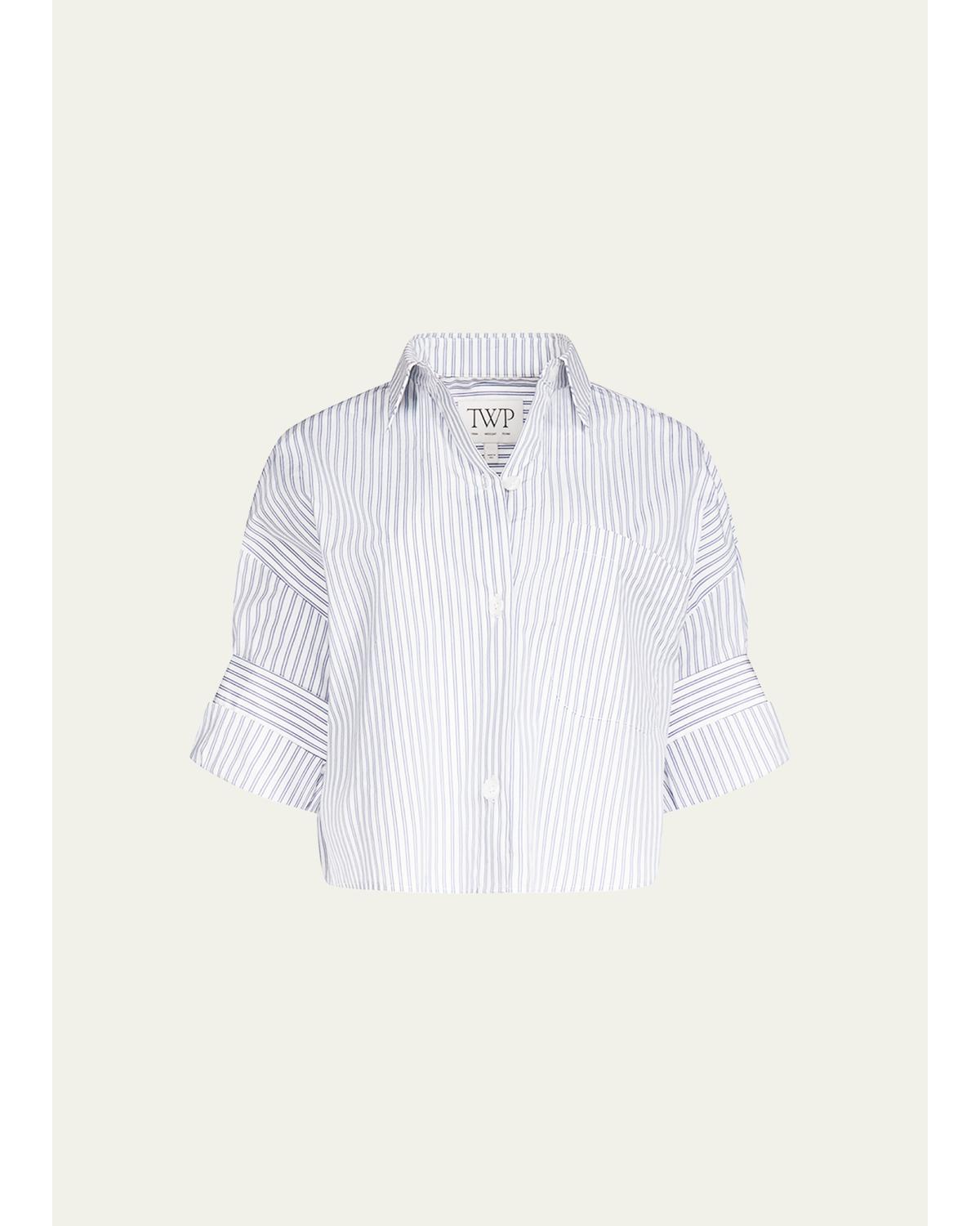 Next Ex Striped Cropped Shirt