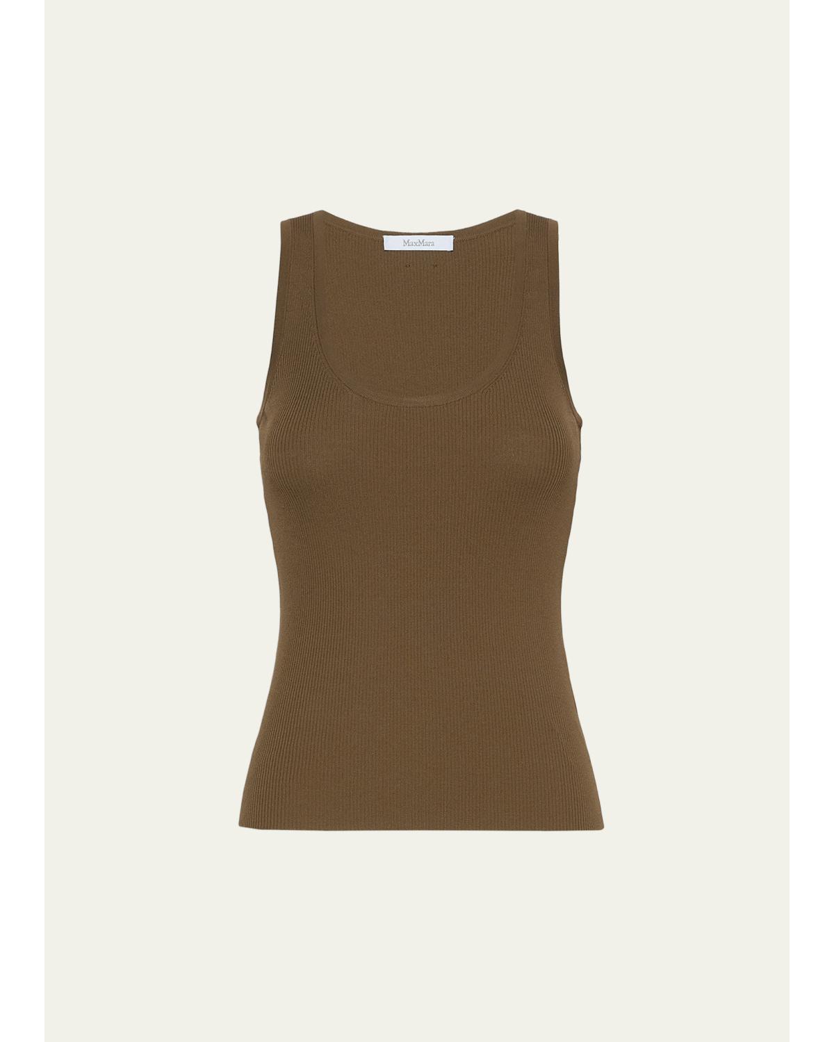 Scoop-Neck Ribbed Tank Top