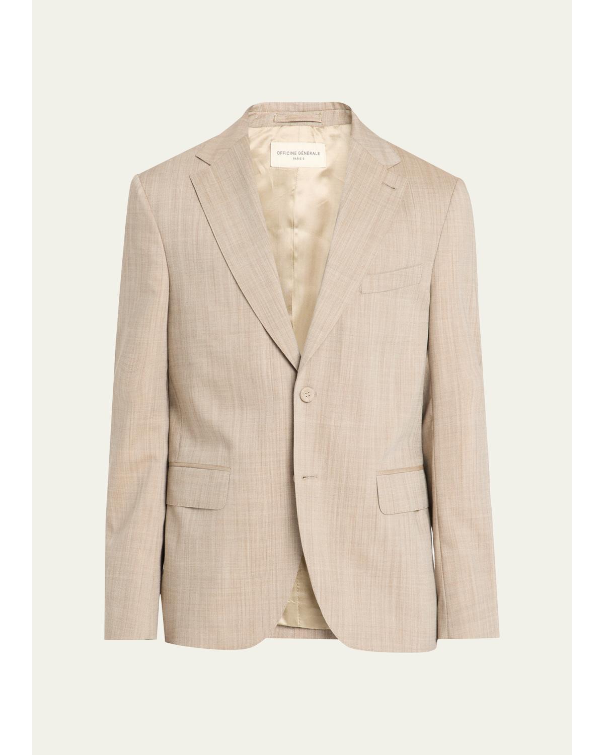 Men'S Arthus Heathered Wool Single-Breasted Sport Coat
