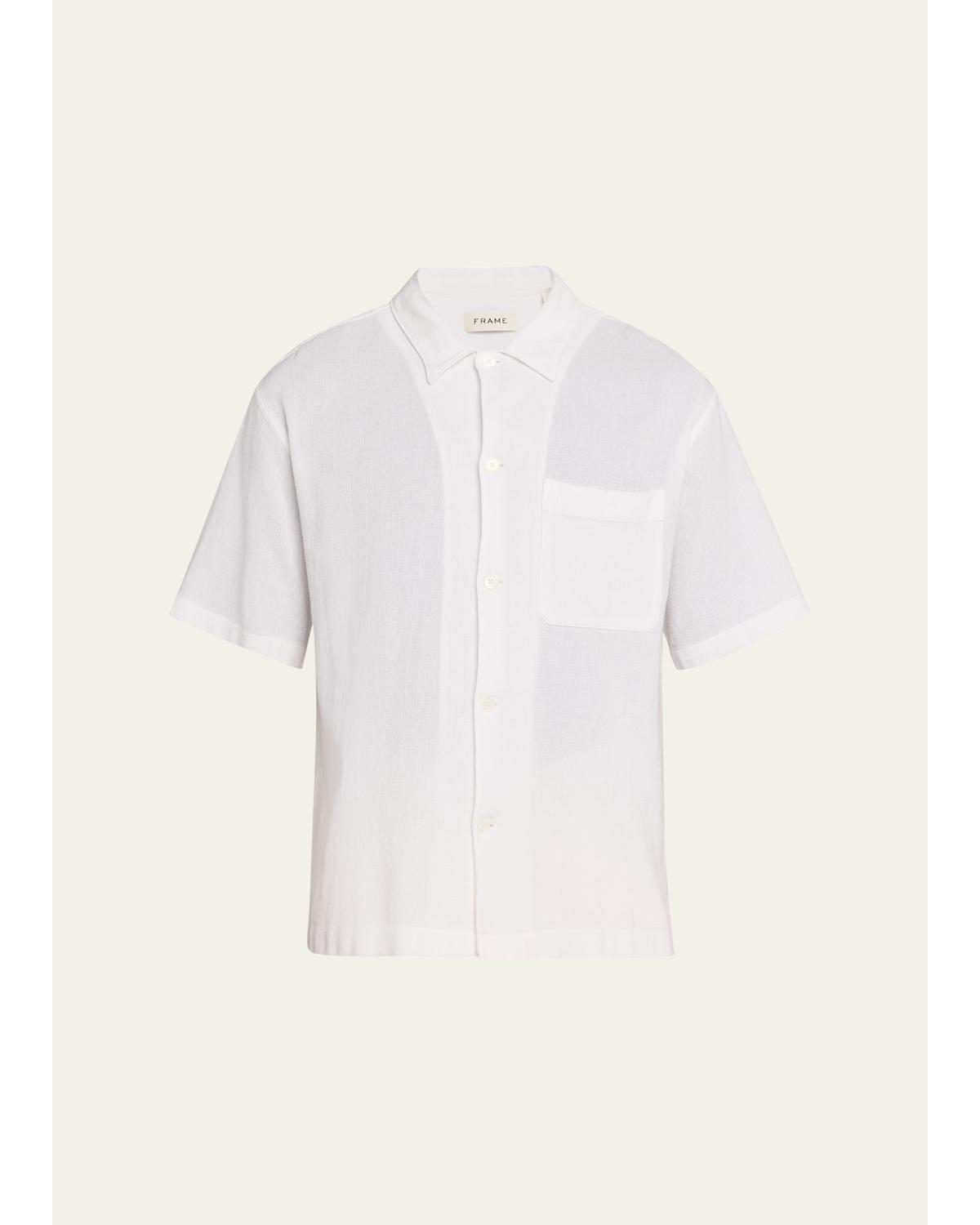 Men'S Cotton Pocket Short-Sleeve Shirt