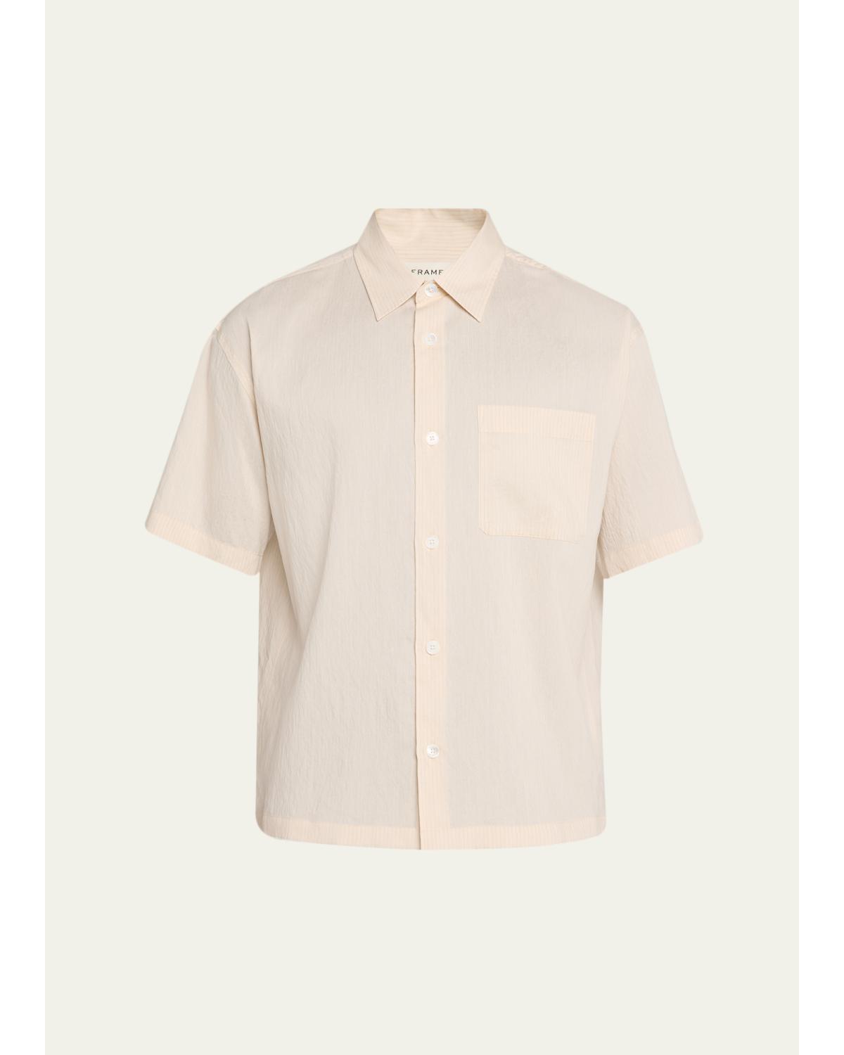 Men'S Viscose Blend Pocket Short-Sleeve Shirt