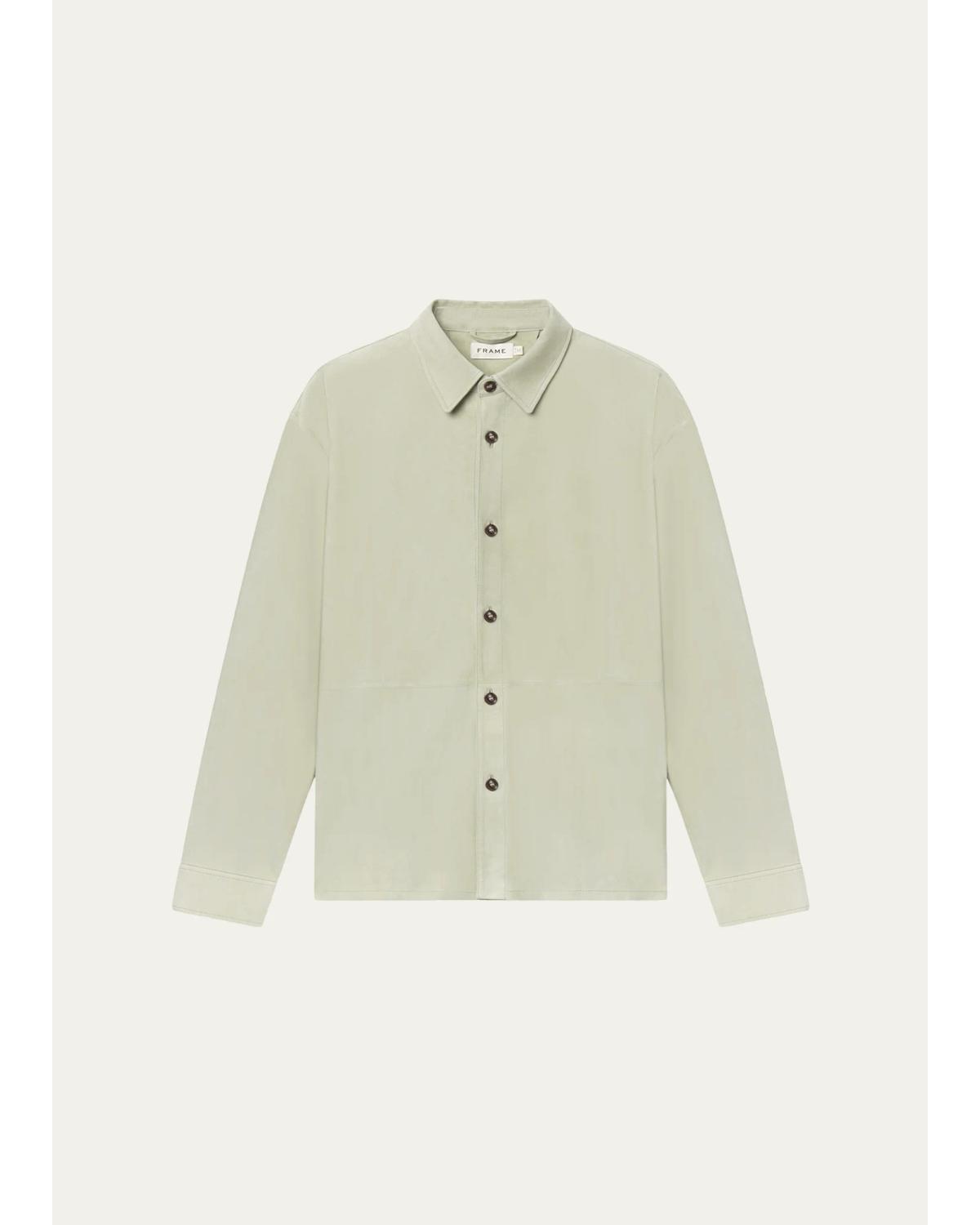 Men'S Suede Button-Down Shirt
