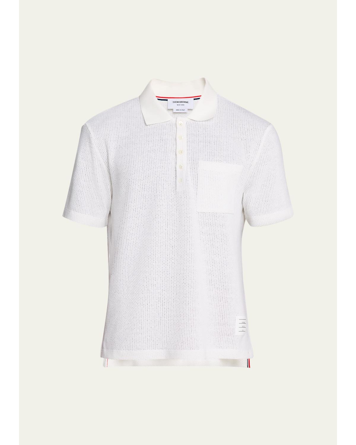 Men'S Textured Cotton And Polo Shirt