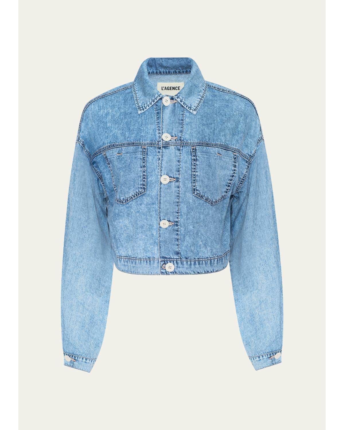 Gaines Balloon-Sleeve Denim Jacket