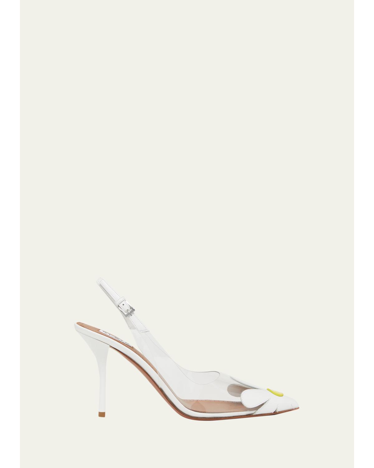 90Mm Bloom Transparent Slingback