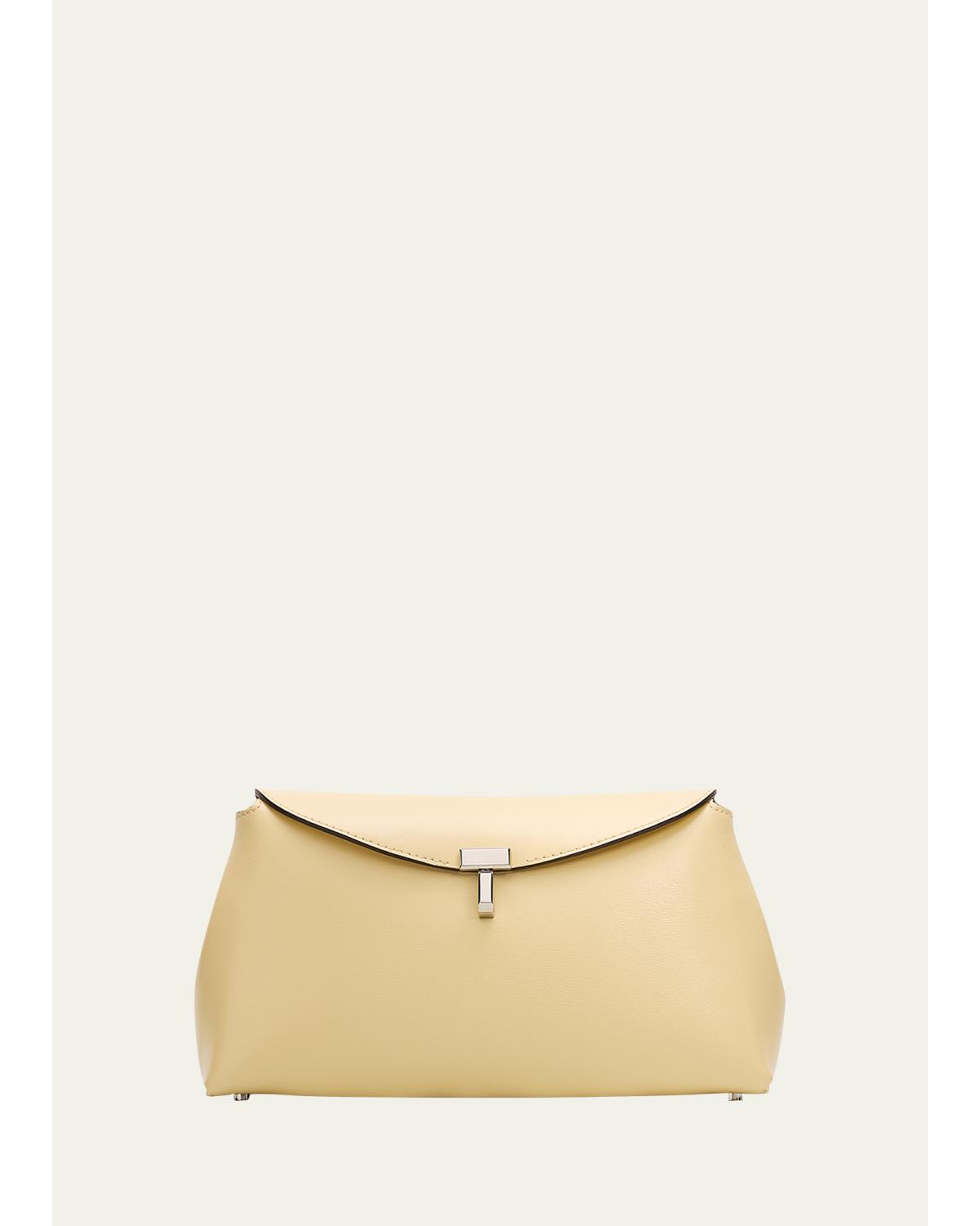 T-Lock Leather Clutch Bag