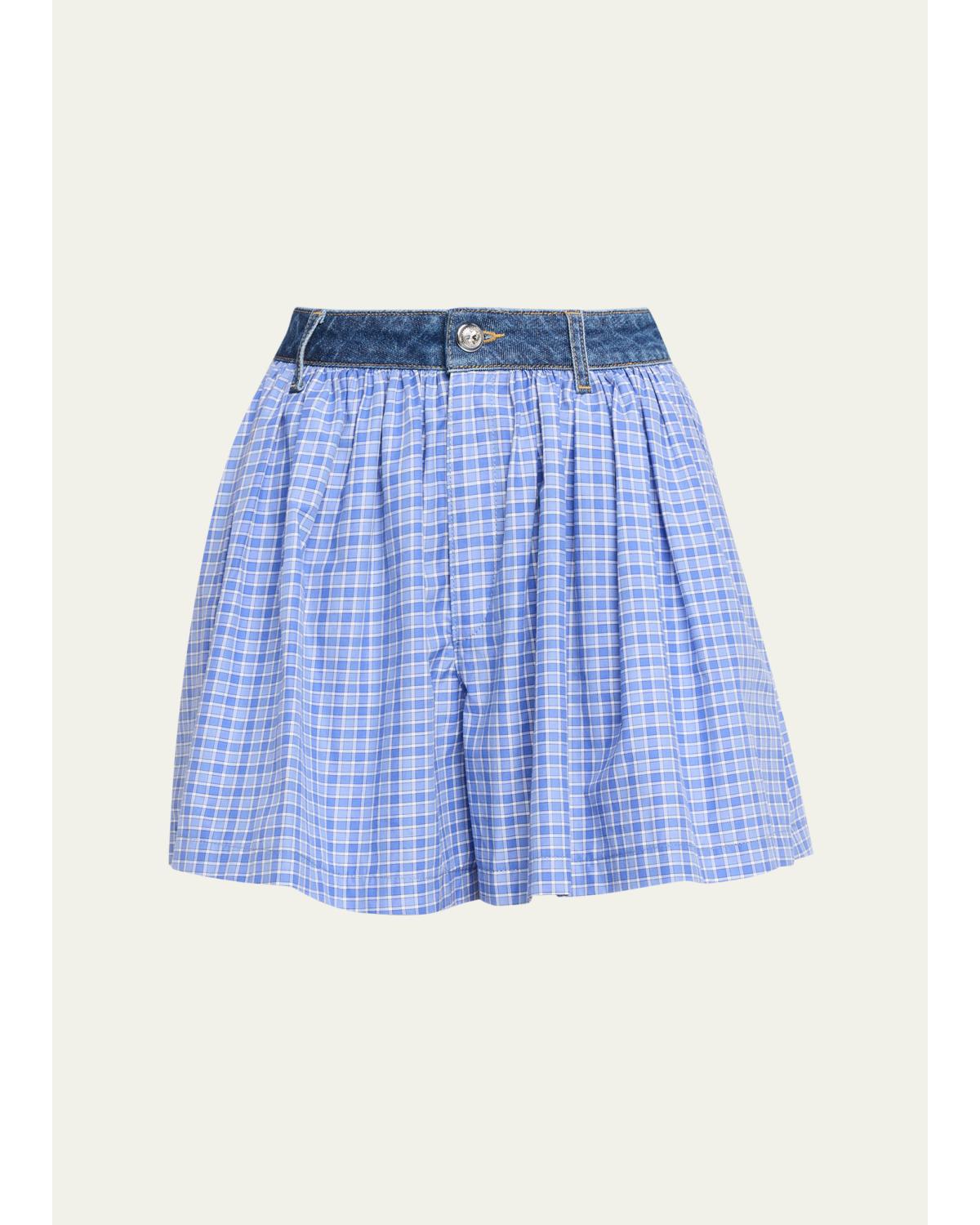Madalyn Wide-Leg Gingham Shorts