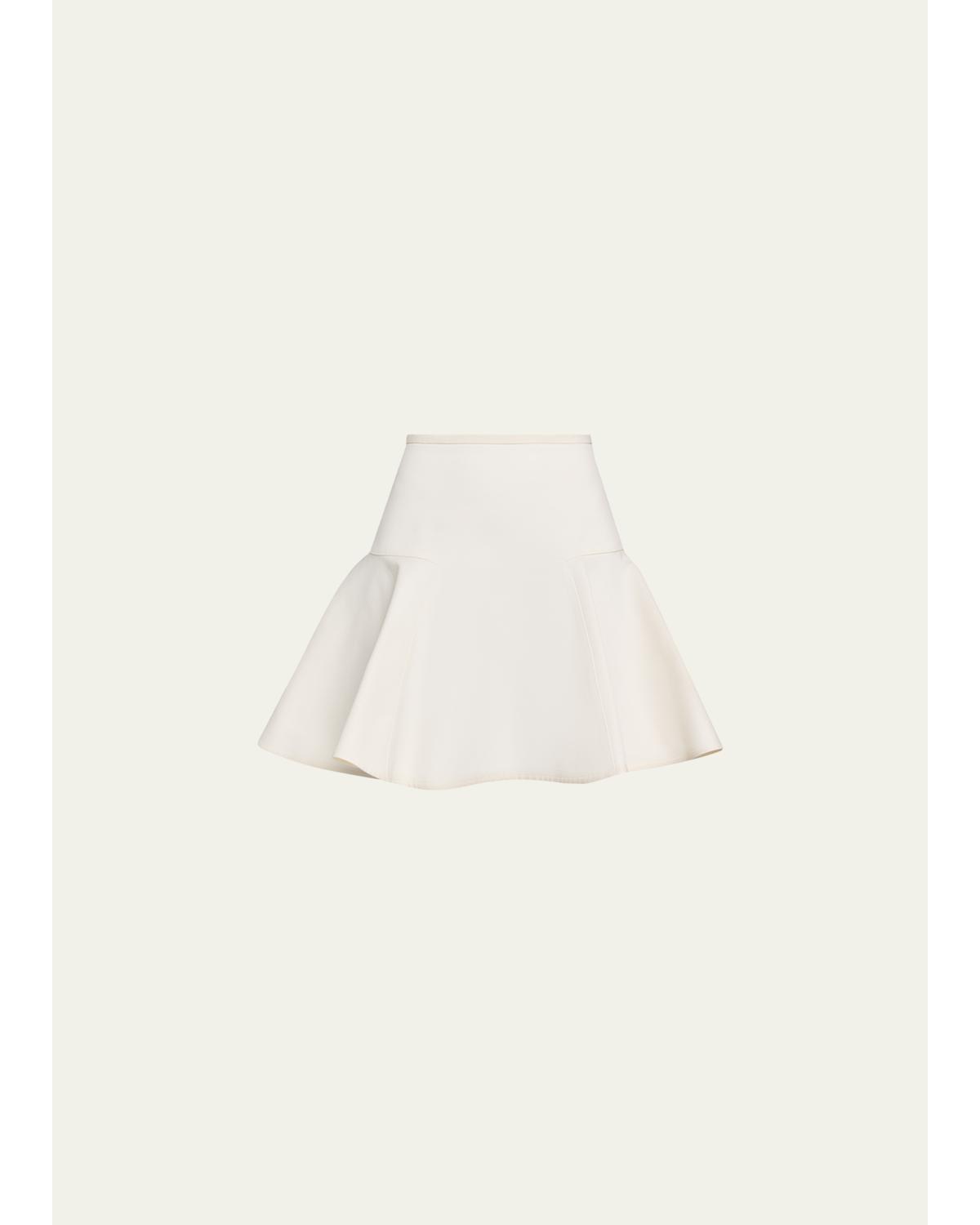 Ebony Cotton Twill Flare Mini