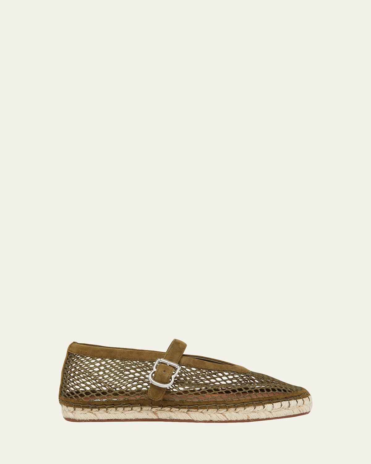Alaïa Fishnet Suede Mary Jane Espadrilles In Multi