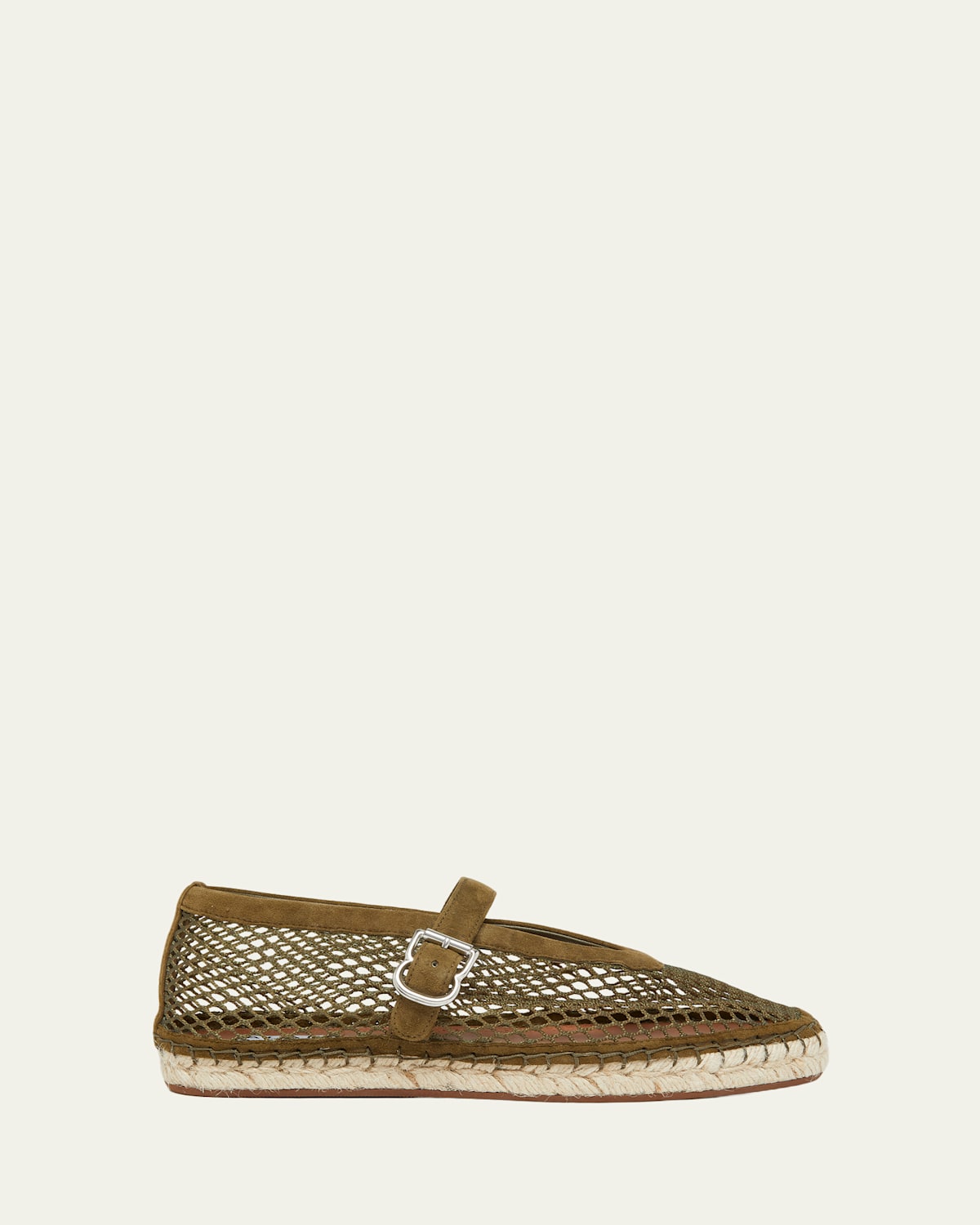 Alaïa Fishnet Suede Mary Jane Espadrilles In Black
