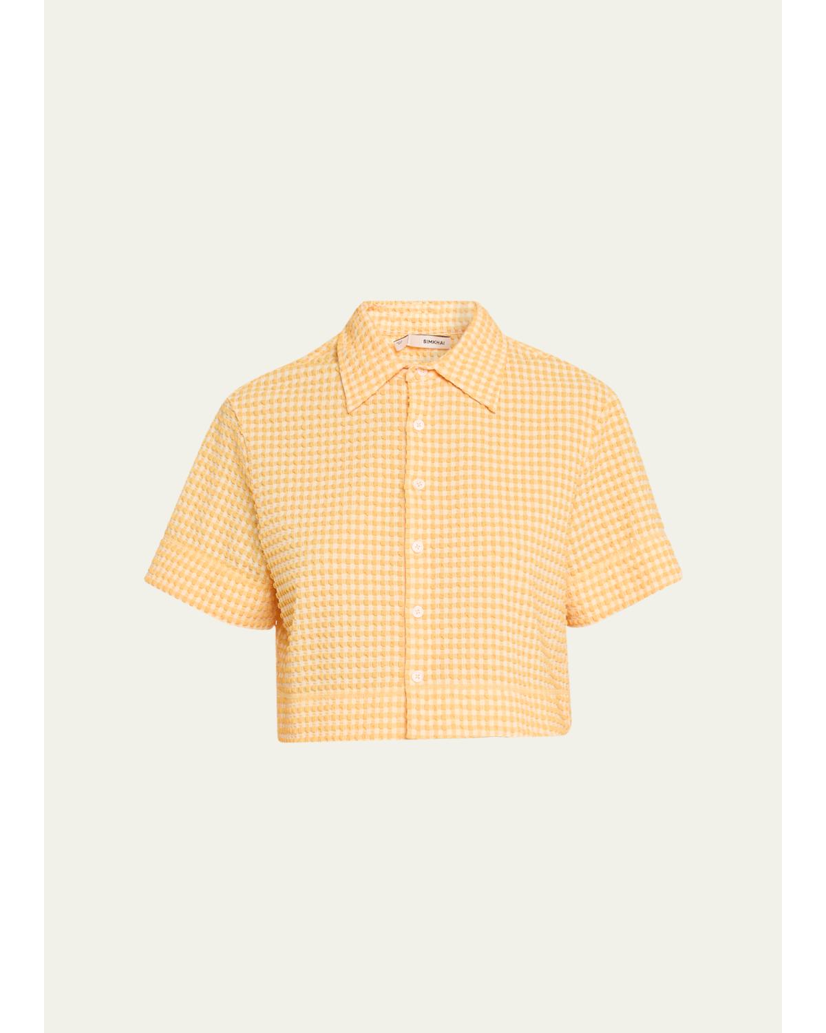 Reeves Textured Gingham Camp Shirt