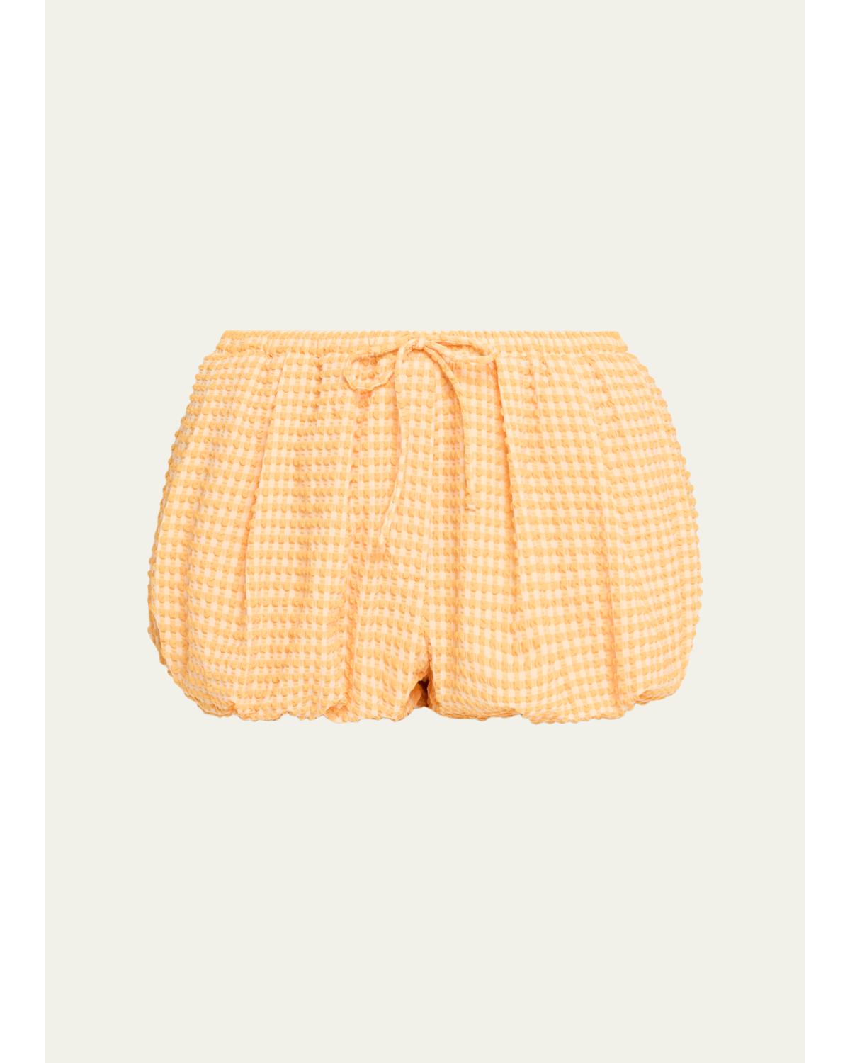 Addie Textured Gingham Bubble Shorts