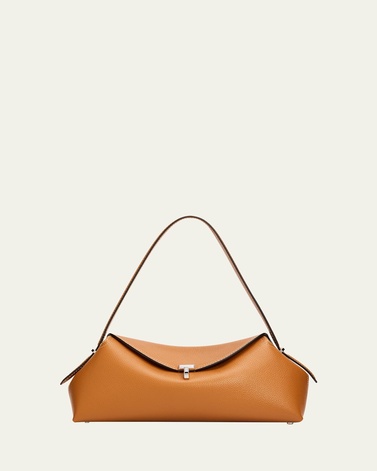 Totême Grained Leather T-lock Shoulder Bag In Brown
