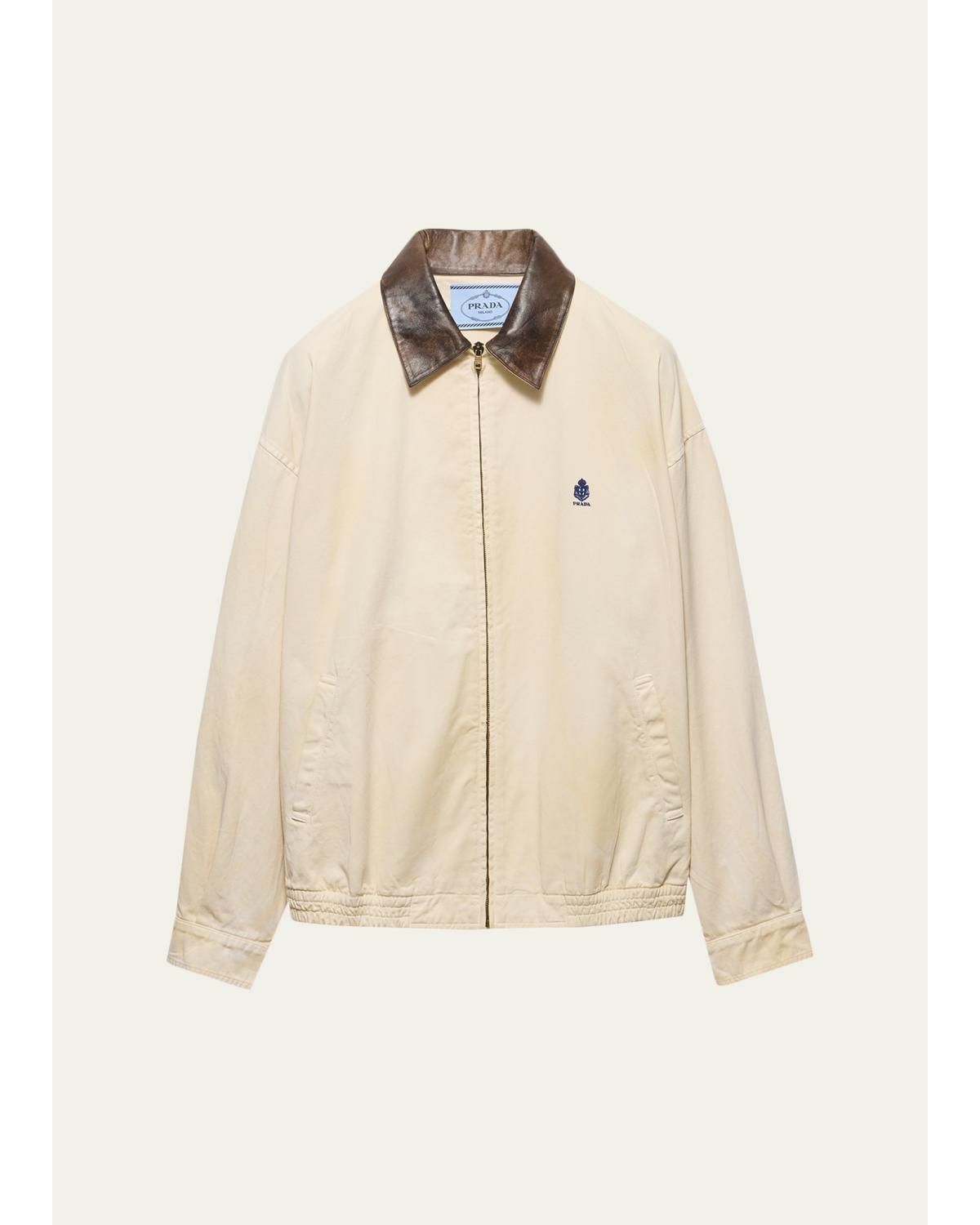 Embroidered Old Gabardine Blouson Jacket