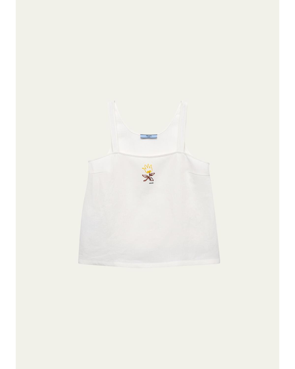 Embroidered Linen Top
