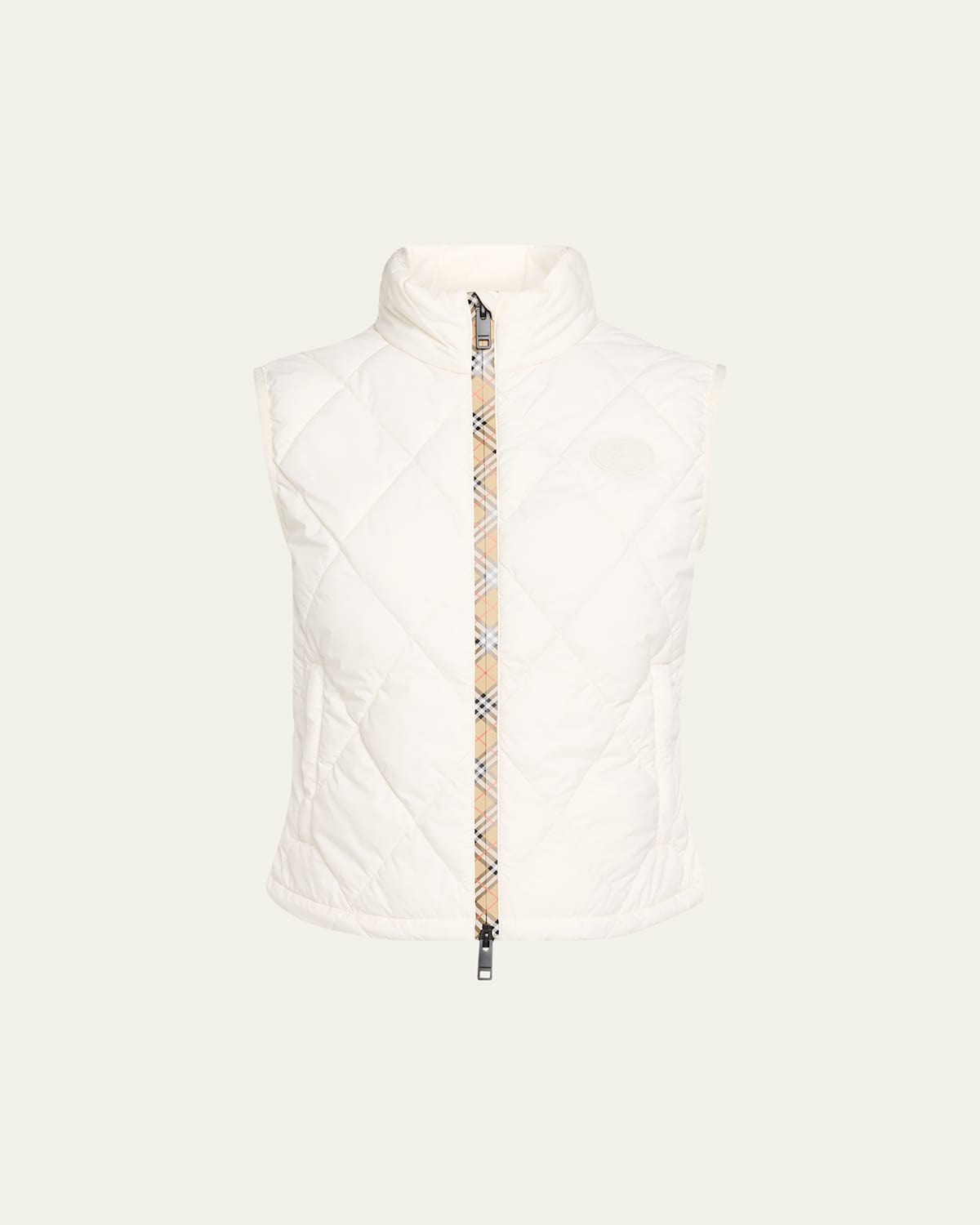 Burberry Packable Quilted Nylon Cheswick Vest In Tundra White
