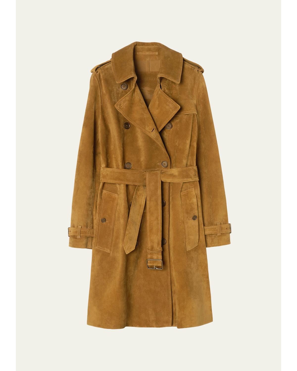 Kensington Suede Belted Trench Coat