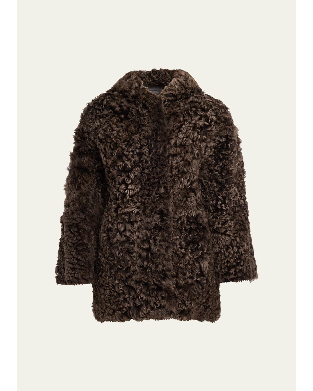 Mooney Reversible Curly Shearling Coat