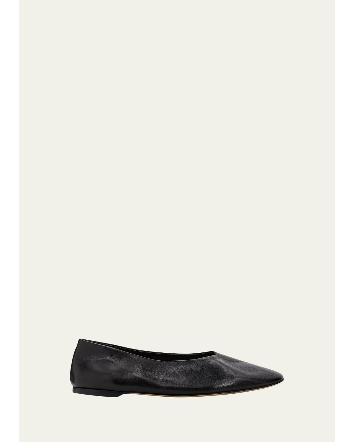 Slip Nappa Leather Ballerina Flats