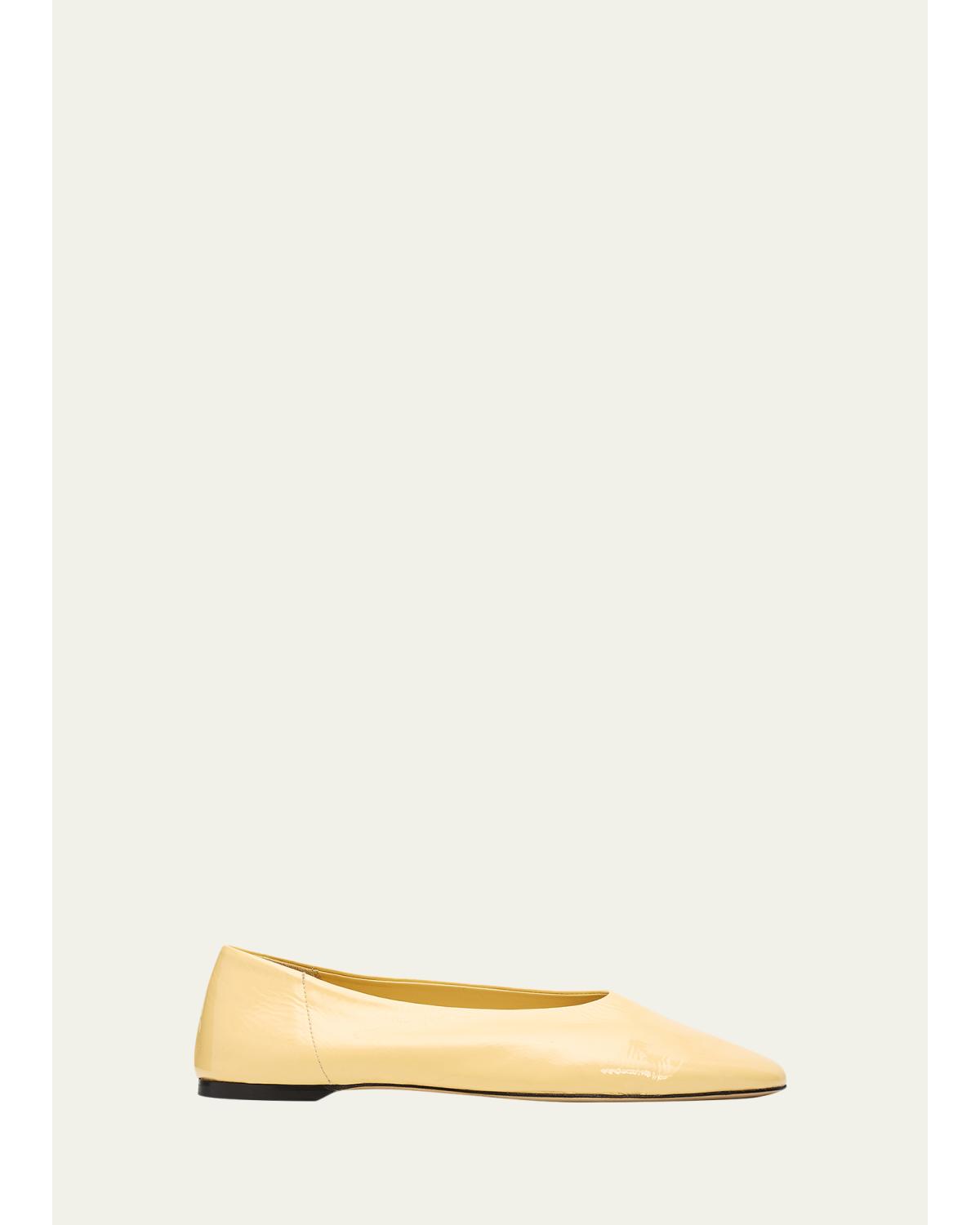 Naplack Leather Ballerina Flats