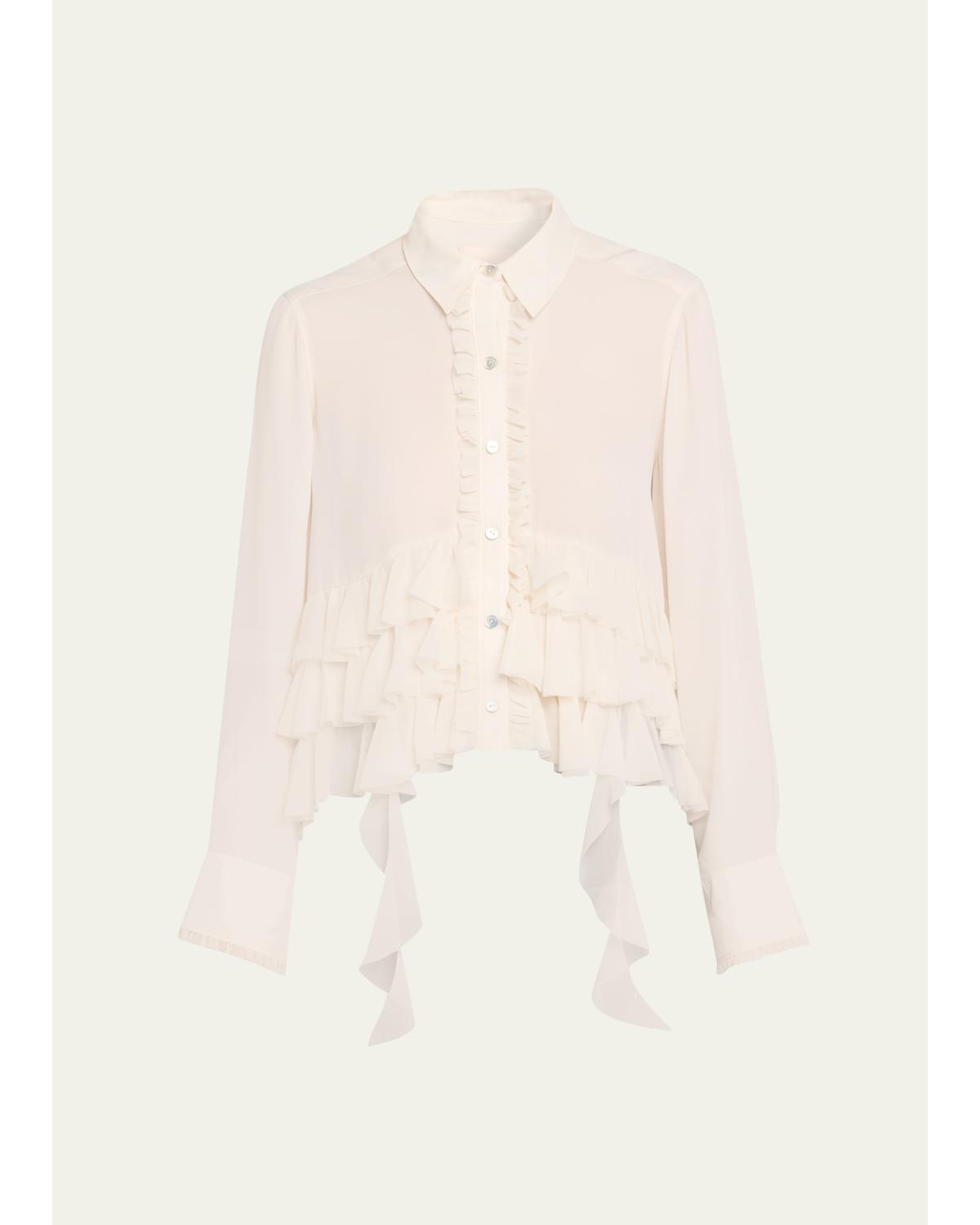 Nori Ruffled Button-Front Shirt