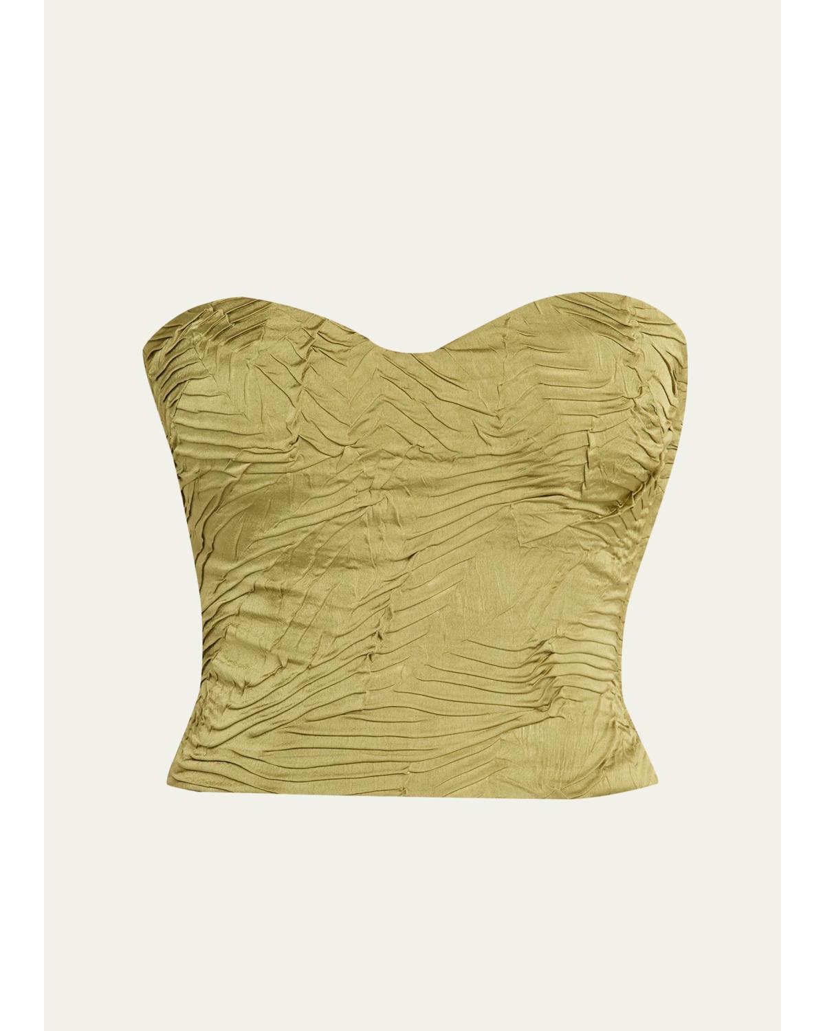 Heleen Satin Strapless Crop Top