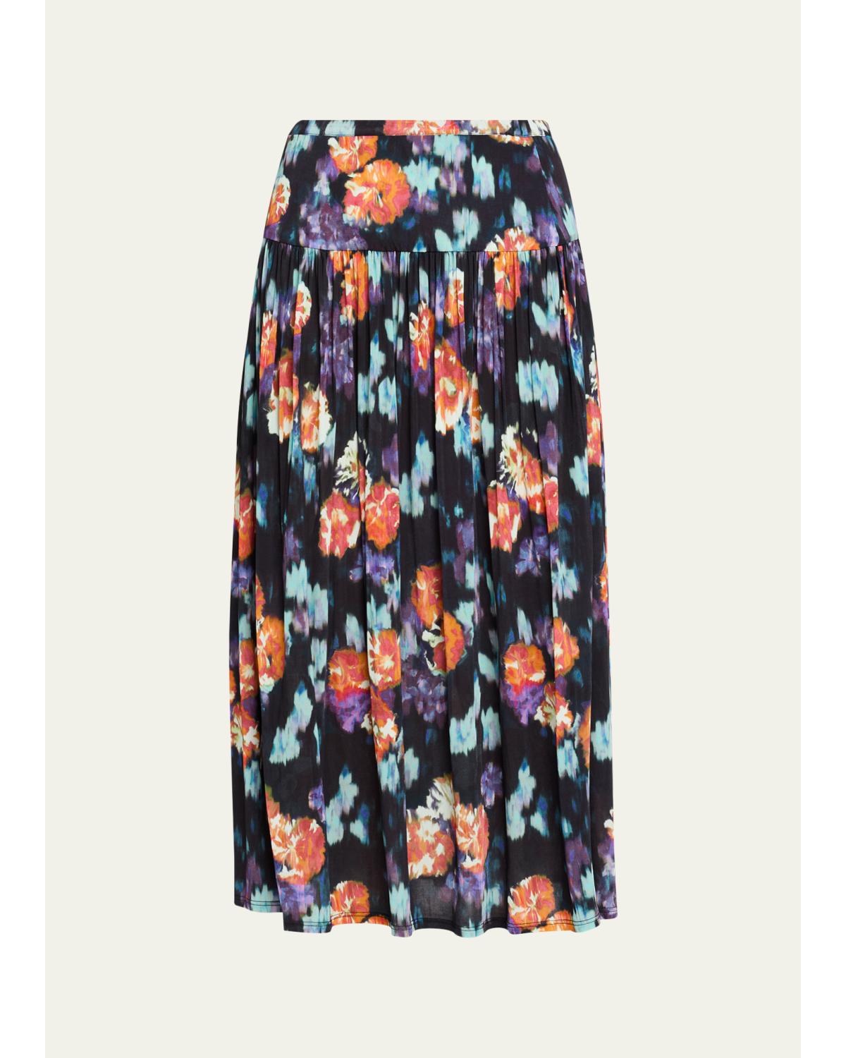 Blanche Pleated Floral Midi