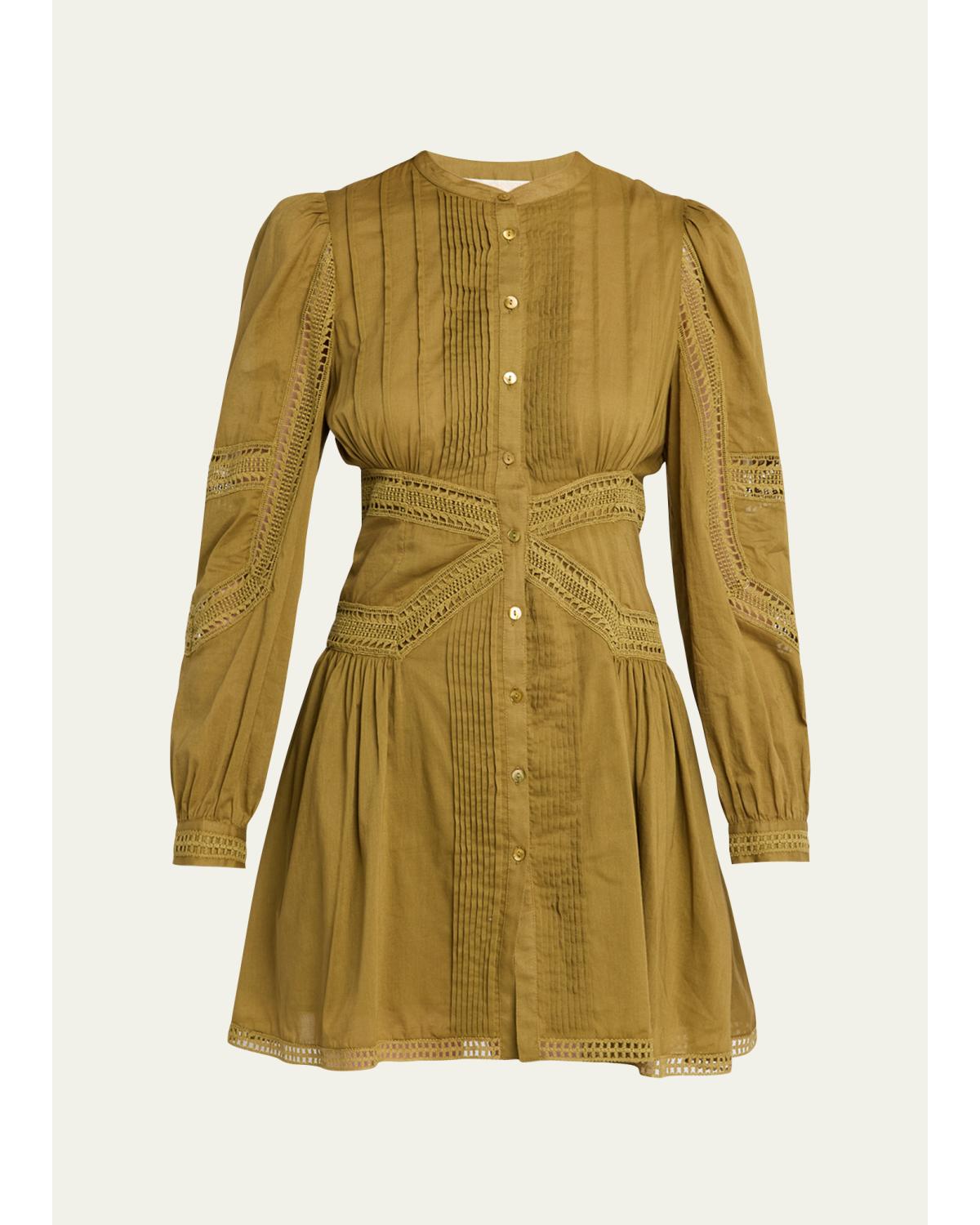 Elysia Embroidered Cotton Mini Dress
