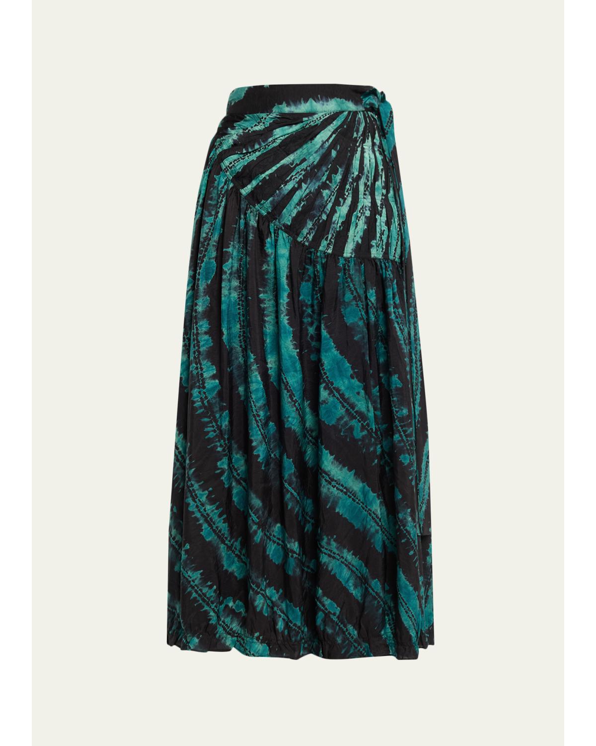 Freya Shibori Tie-Dye Midi Skirt