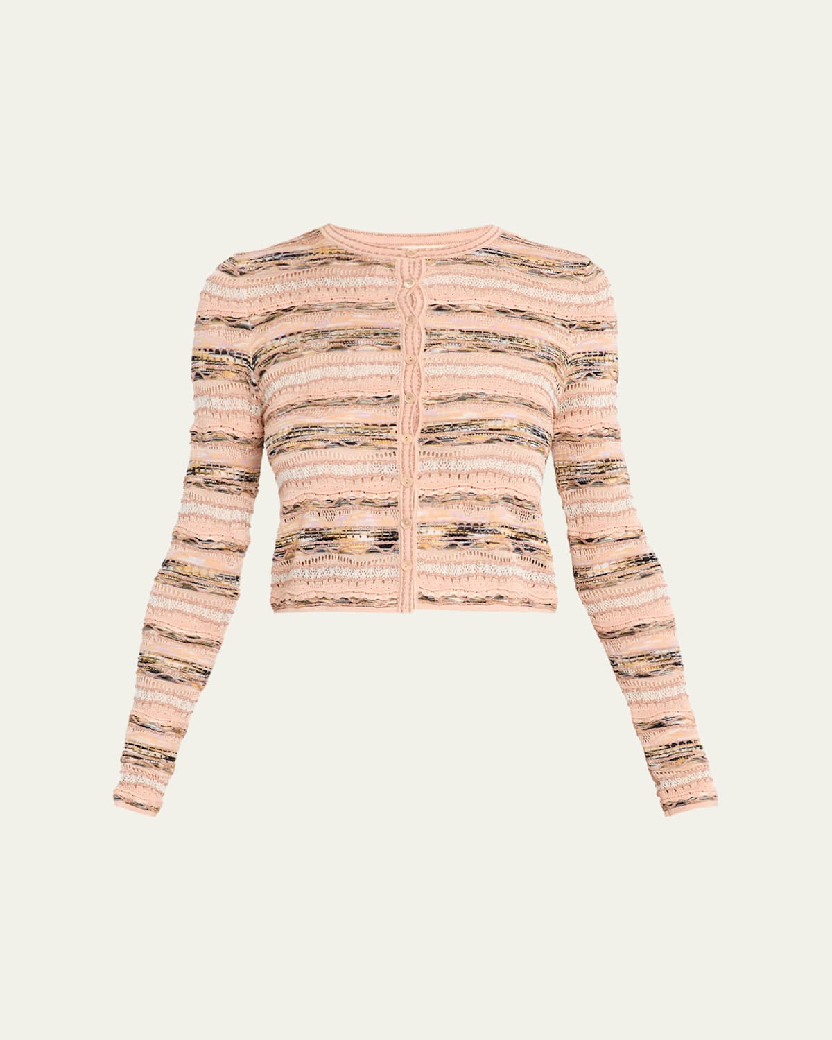 Ulla Johnson Mia Wavy Knit Cardigan In Multi