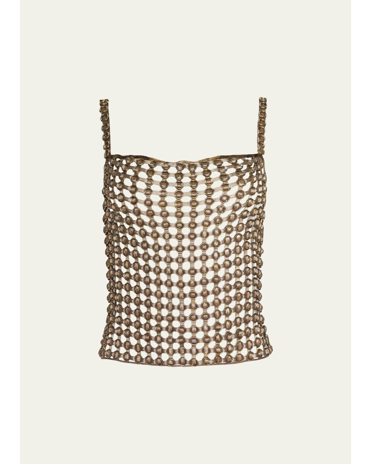 Joanette Ribbon-Woven Tank