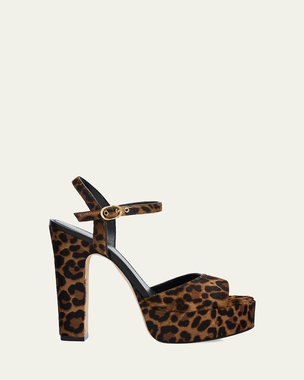 Stuart Weitzman 130mm Reade Leopard-printed Calf Hair Platform Sandals In Brown