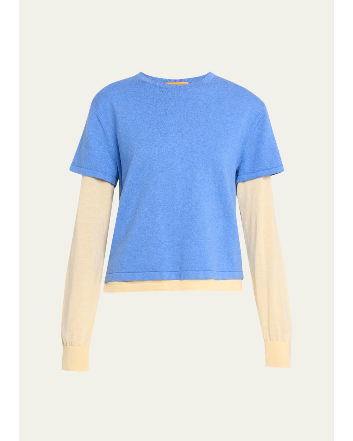 Layered Cotton-Cashmere Tee