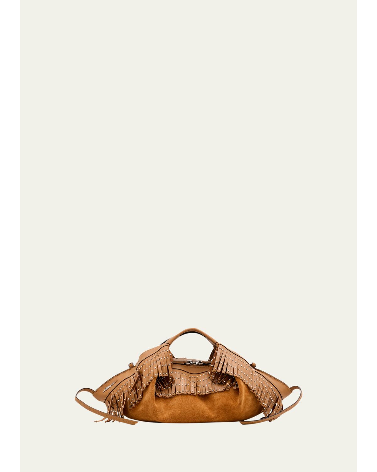 Luna Mini Fringe-Trim Suede Crossbody Bag
