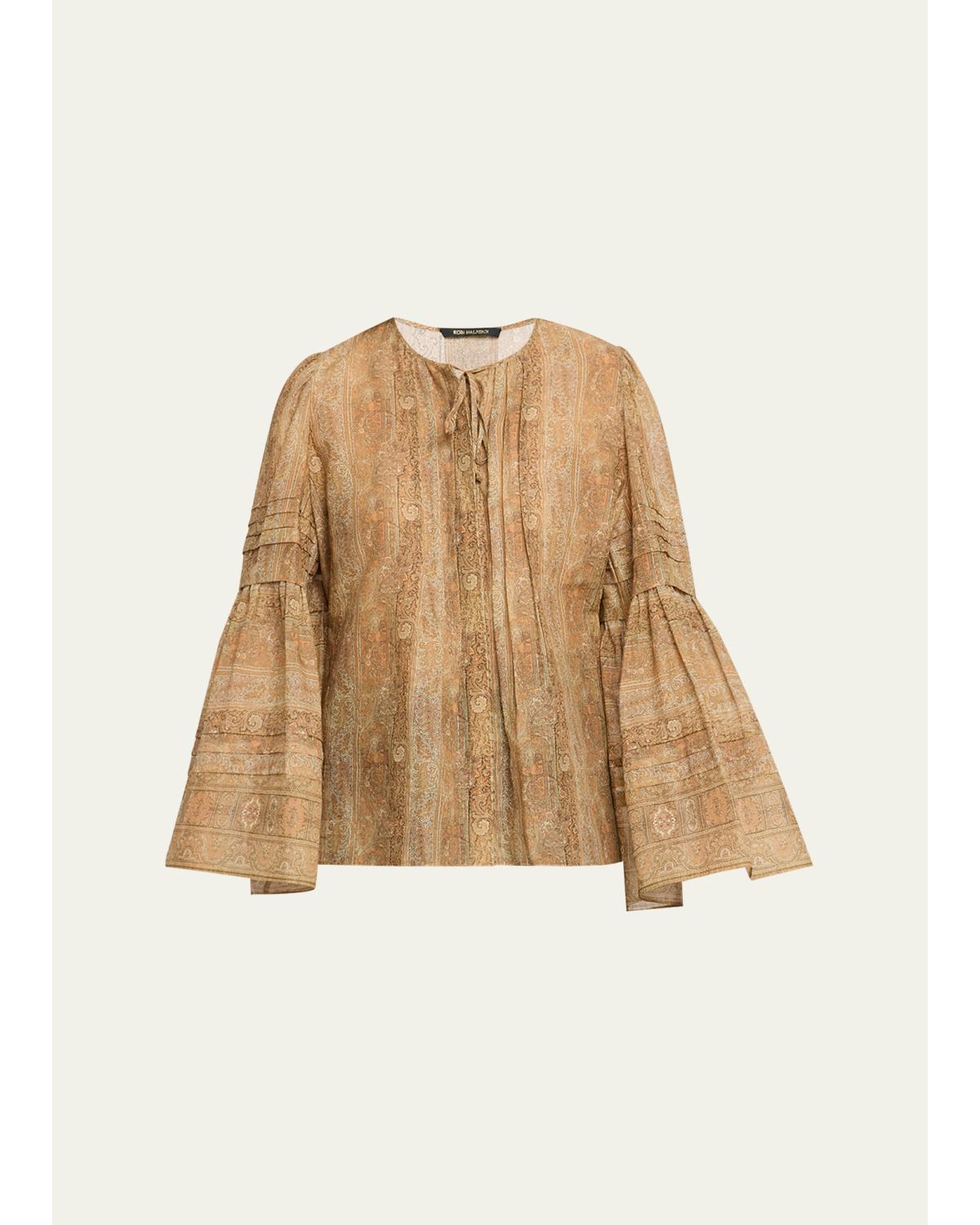 Joey Floral Flare-Sleeve Blouse