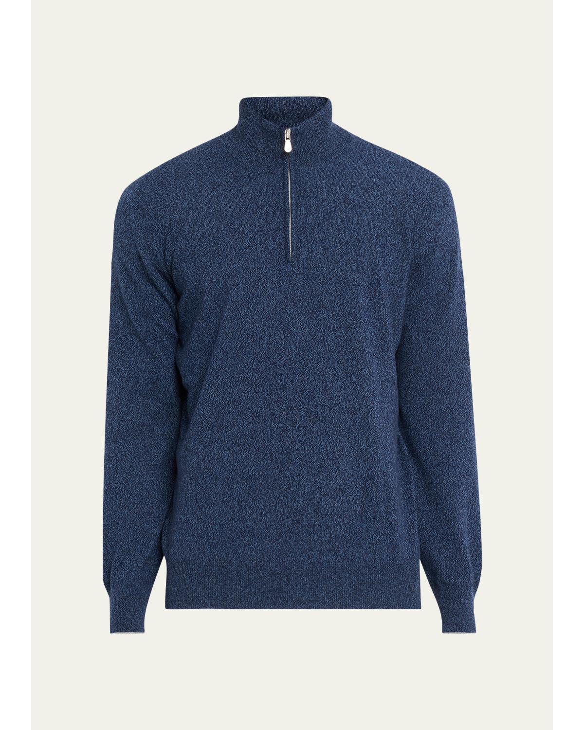 Men'S Cashmere Mouline Quarter-Zip Sweater