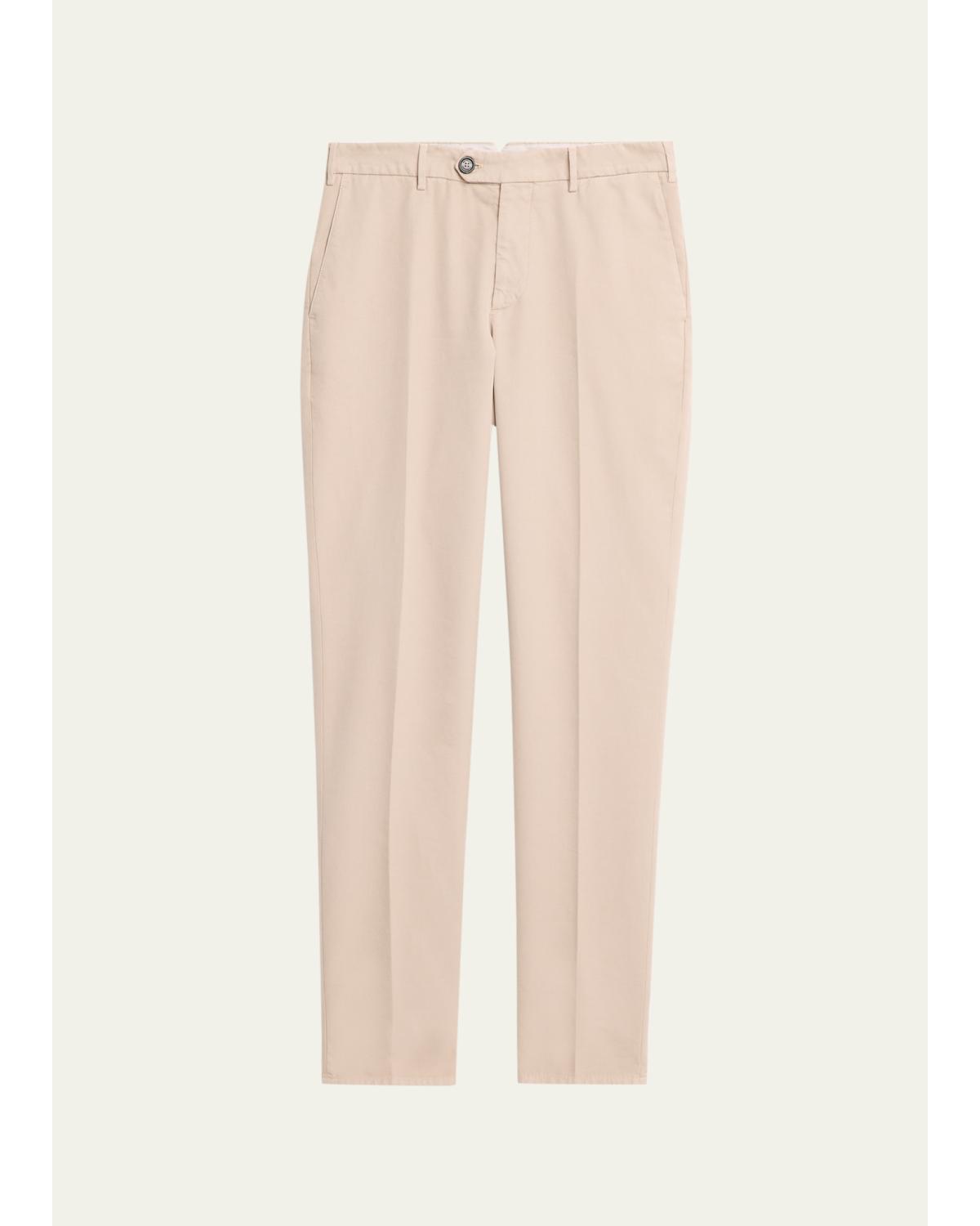 Men'S Cotton Straight Leg Flat-Front Pants