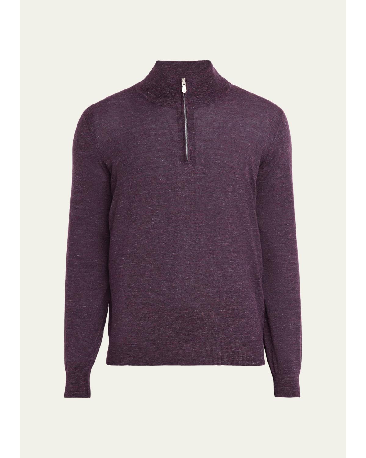 Men'S Cashmere-Blend Quarter-Zip Sweater