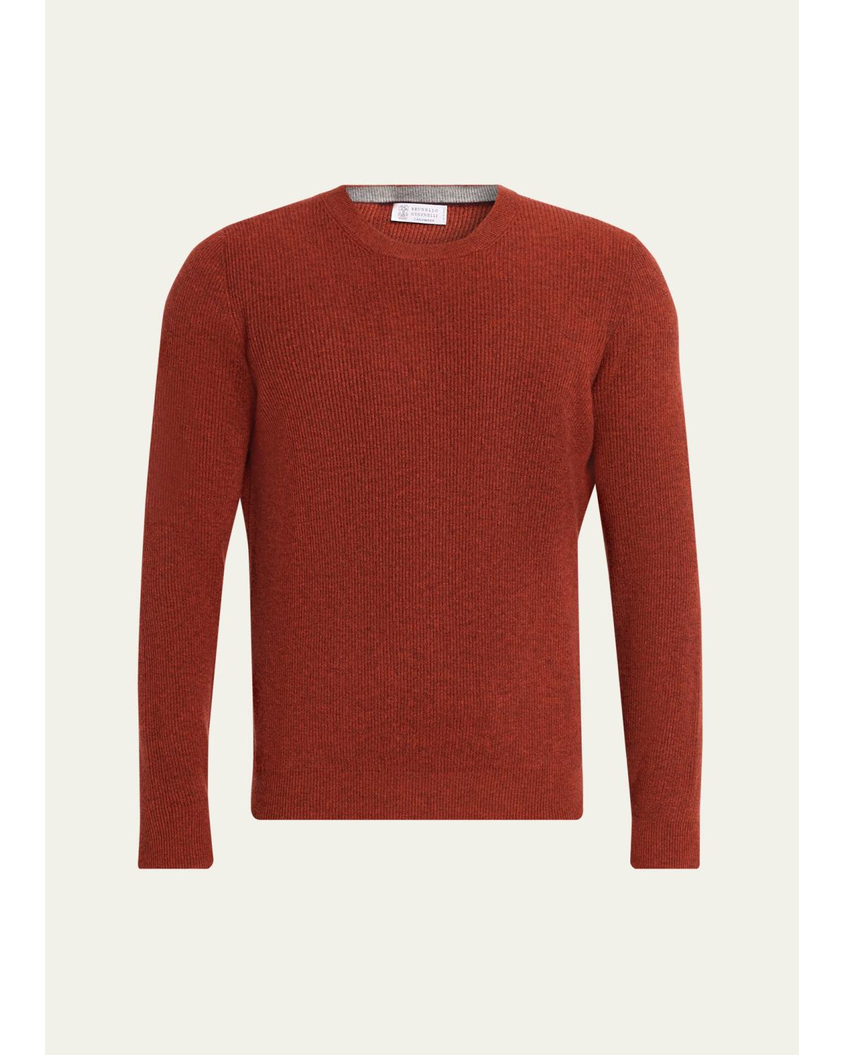 Men'S Crewneck English Rib Cashmere Sweater