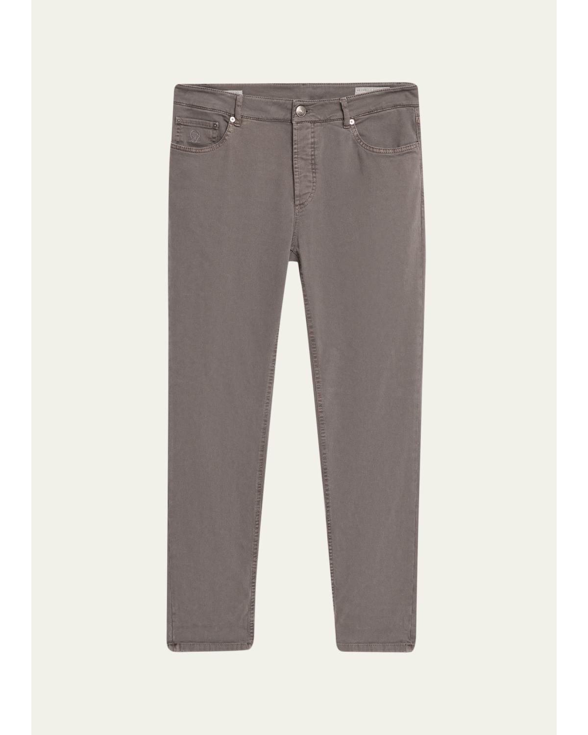 Men'S Dyed Denim Slim-Straight Leg Five-Pocket Pants