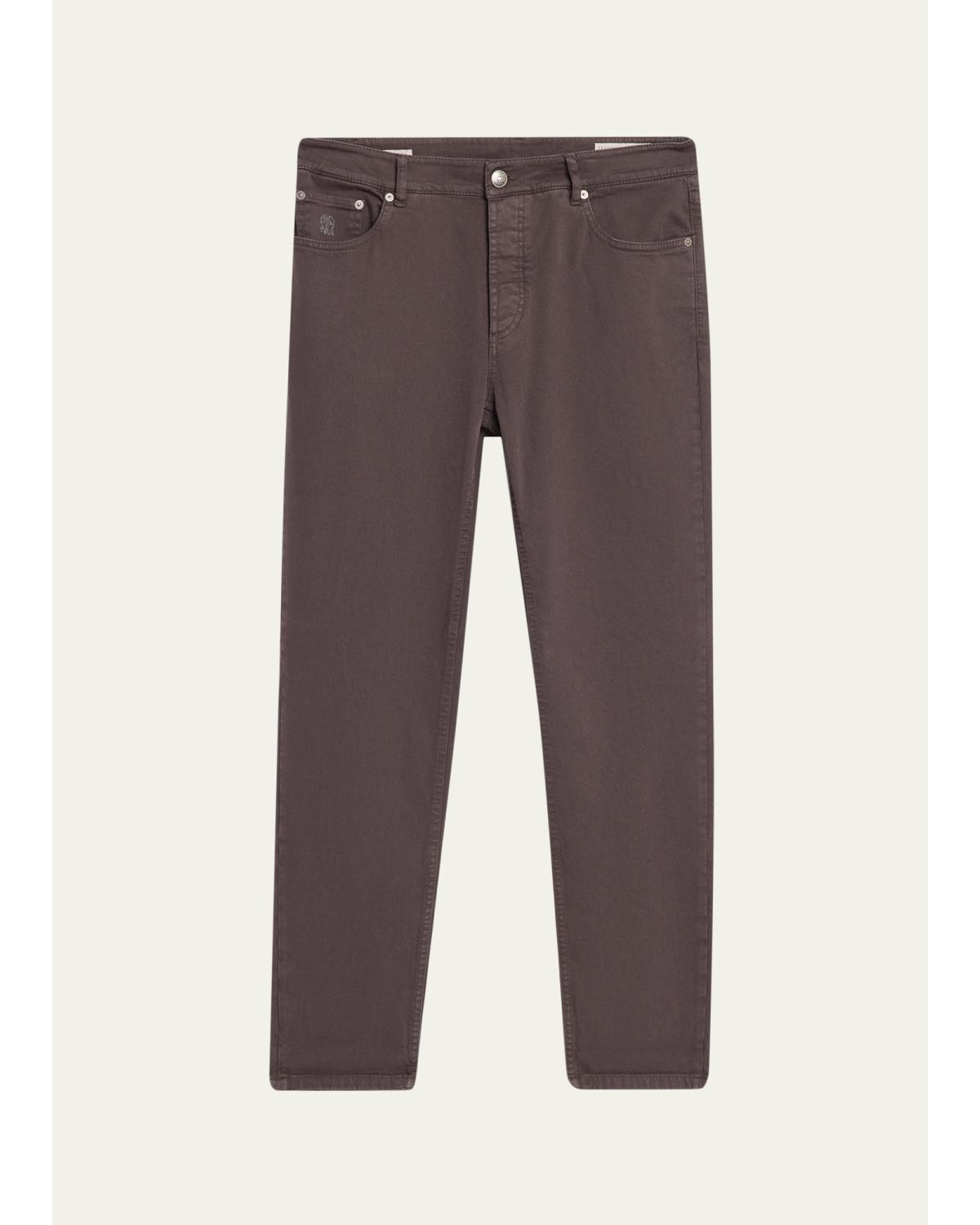 Men'S Dyed Denim Slim-Straight Leg Five-Pocket Pants