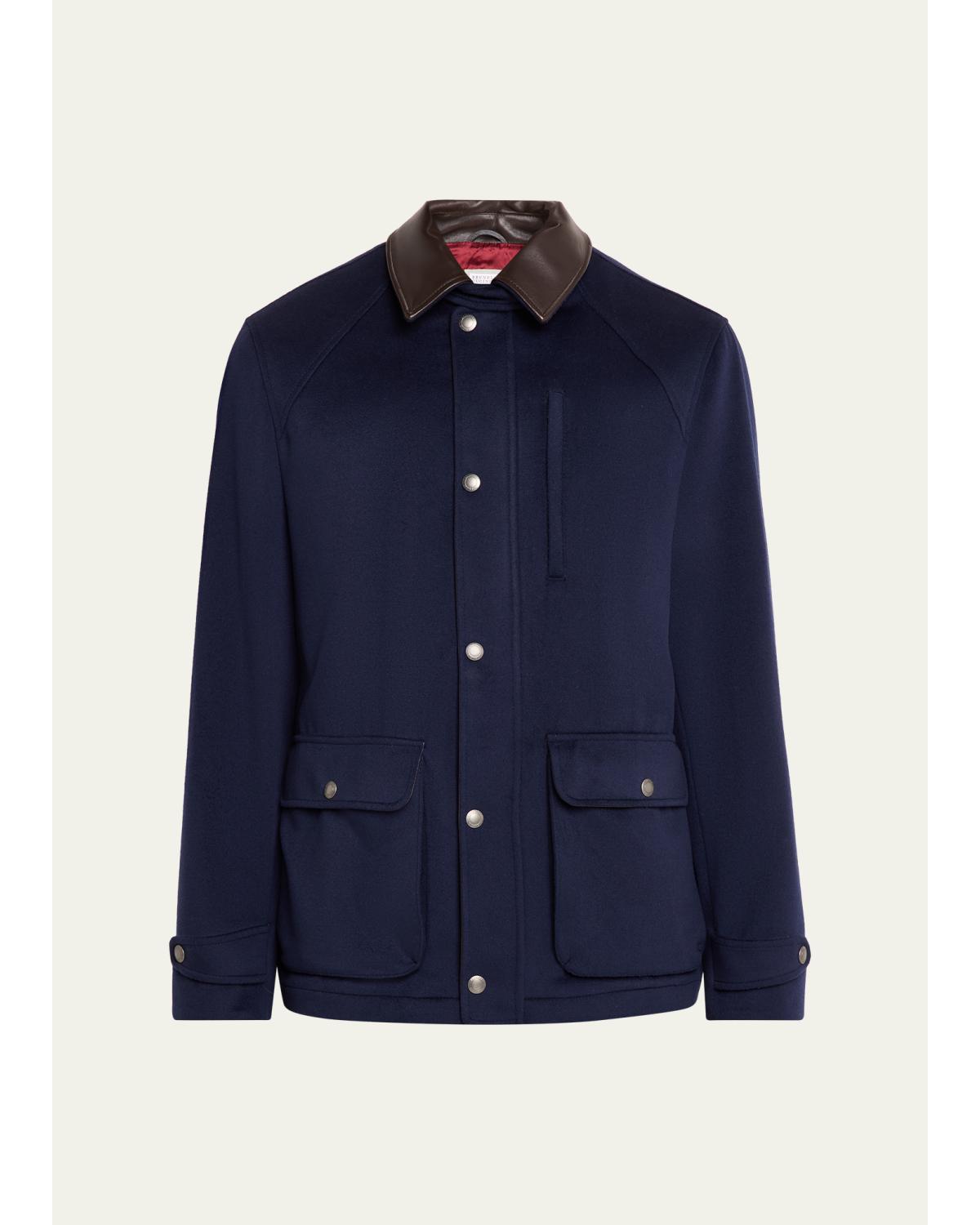 Men'S Wool Leather-Trim Field Jacket
