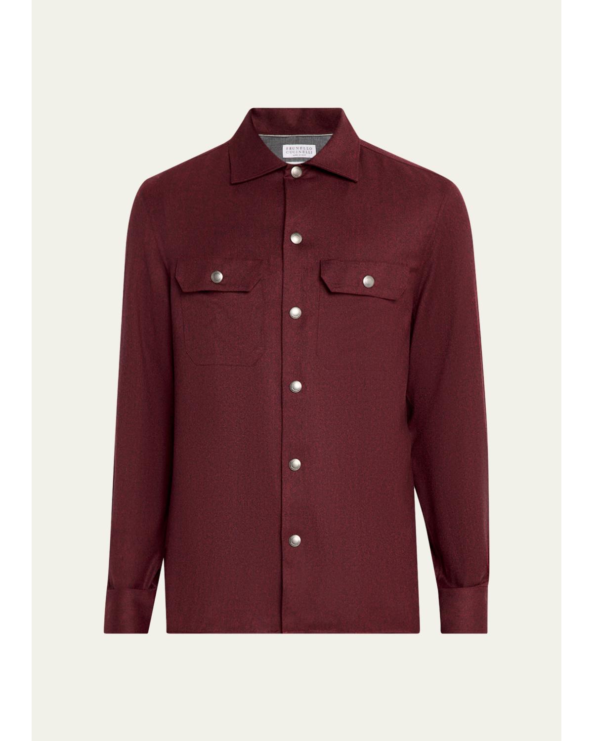 Men'S Wool Snap-Front Overshirt