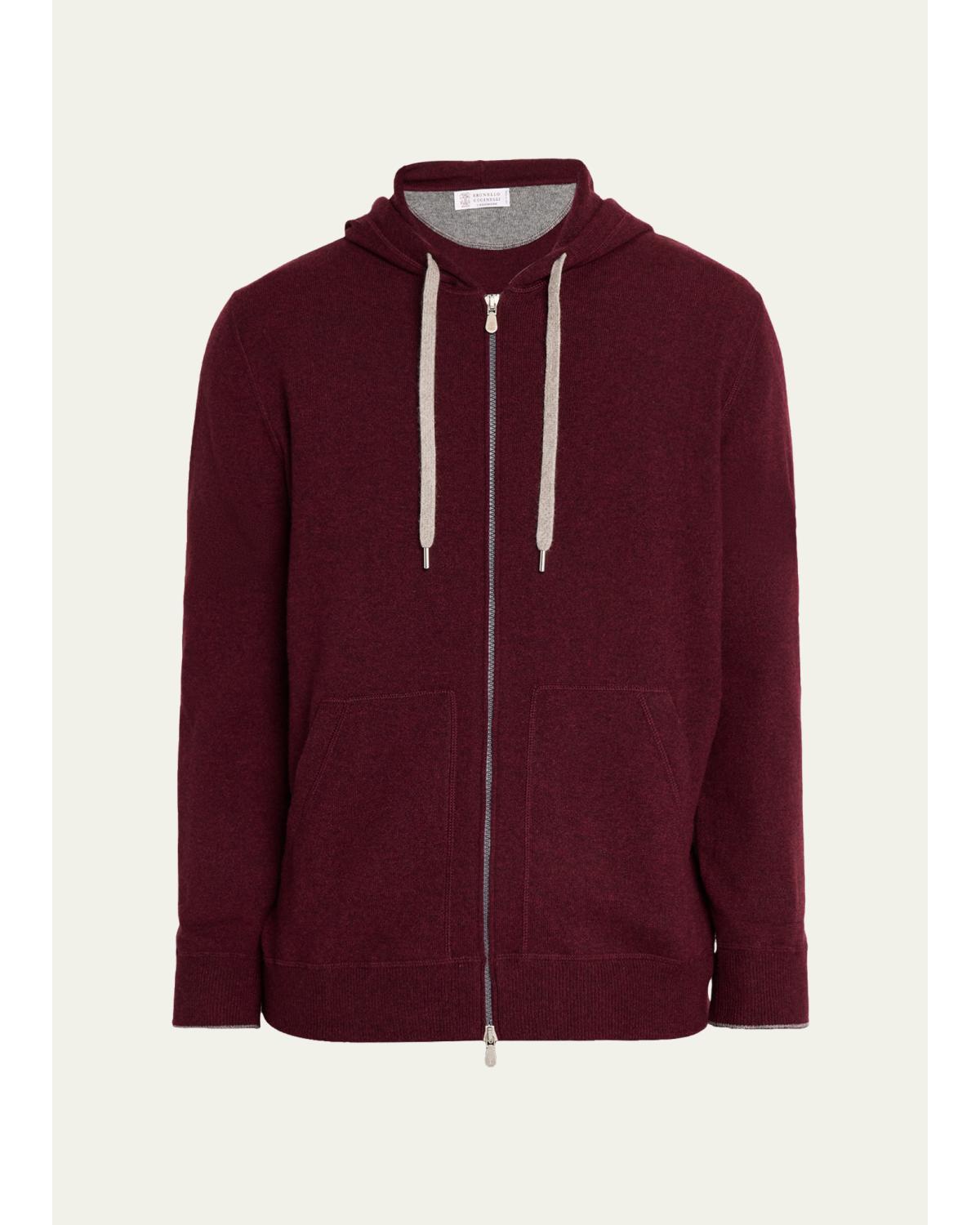 Men'S Cashmere Knit Full-Zip Hoodie